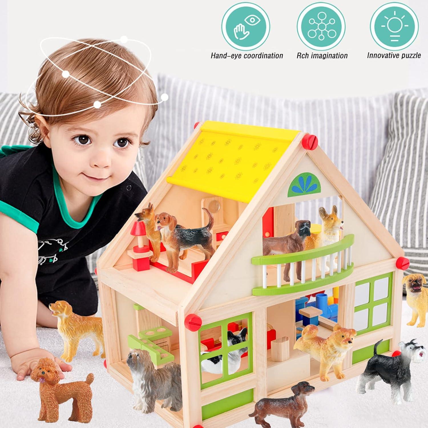 Juego de Mini Figuras de Perros RCOMG - 12 Cachorros Realistas