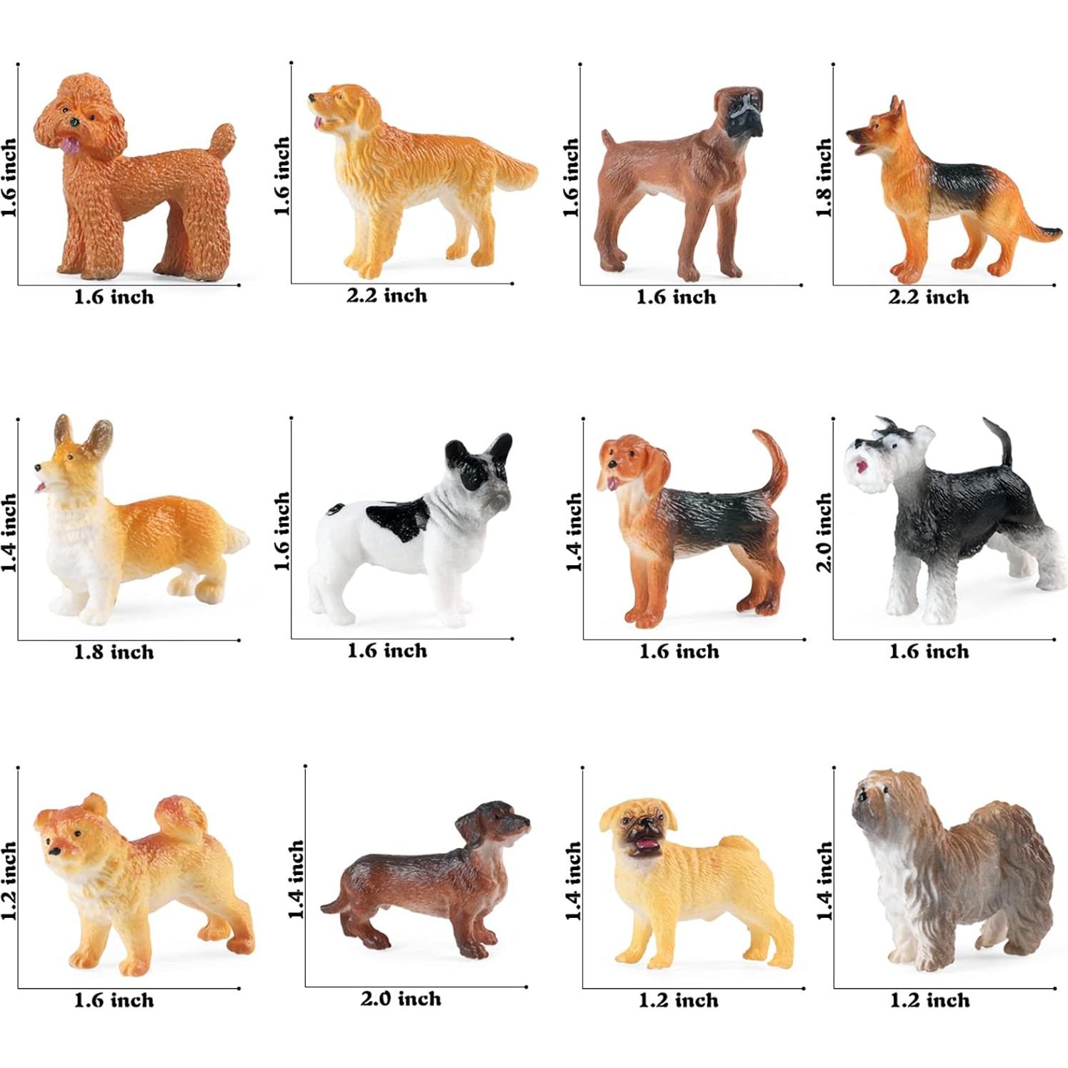 Juego de Mini Figuras de Perros RCOMG - 12 Cachorros Realistas