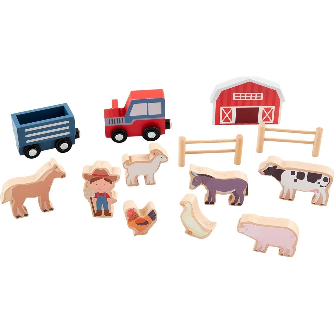 Juego de Granja de Madera Mud Pie - 13 Piezas para Niños