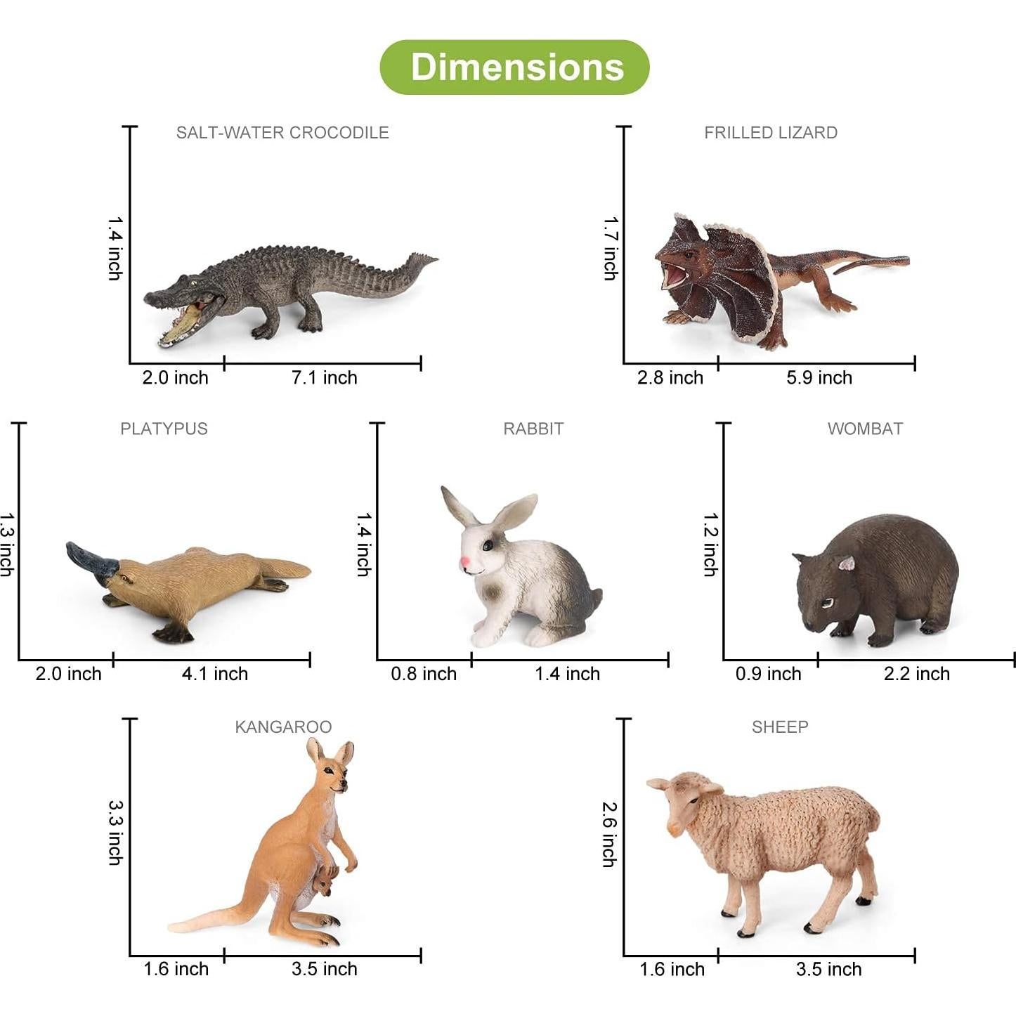 Figuritas de Animales Australianos Volnau 12 Piezas Educativas