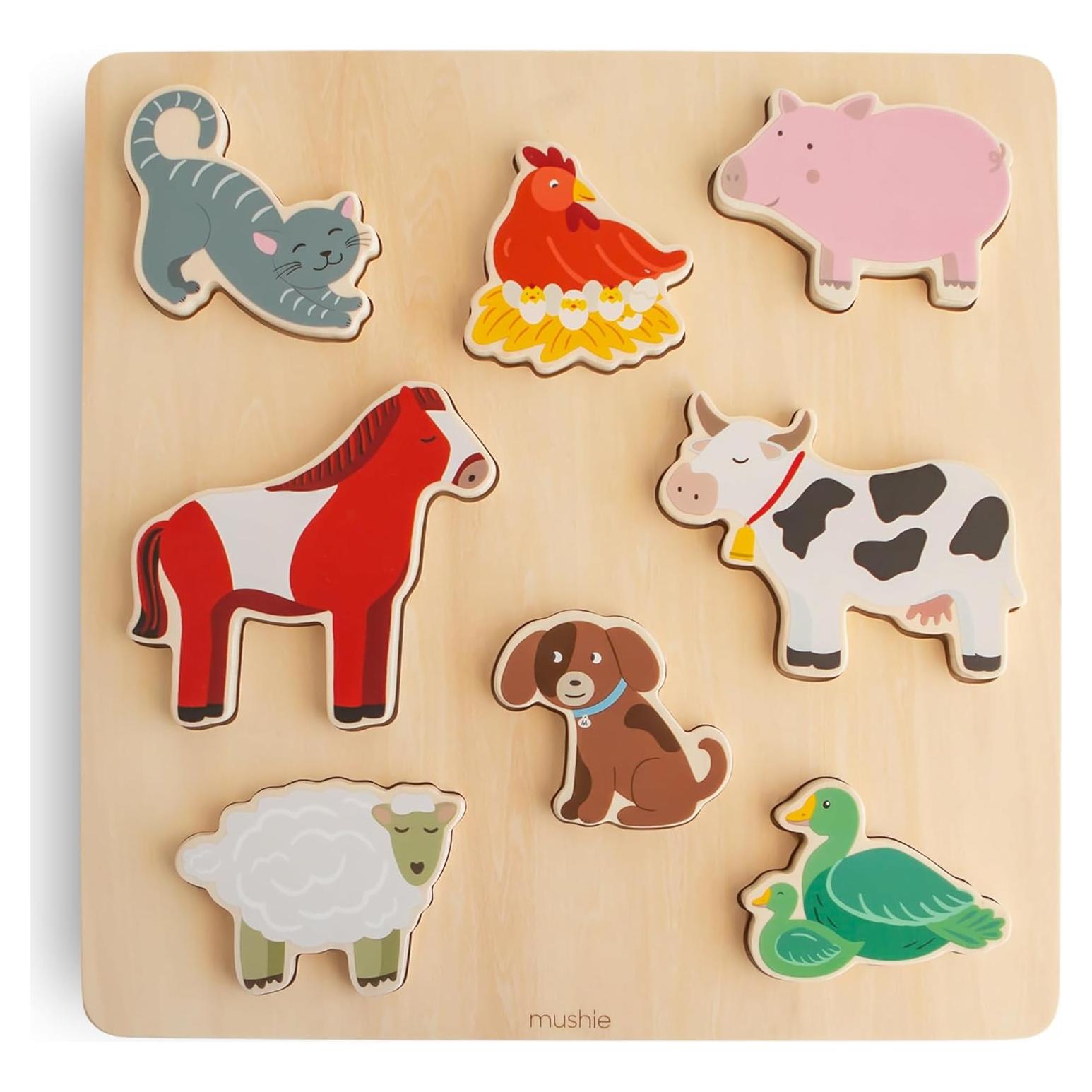 Rompecabezas de Madera Mushie Granja 8 Piezas 29.7 cm