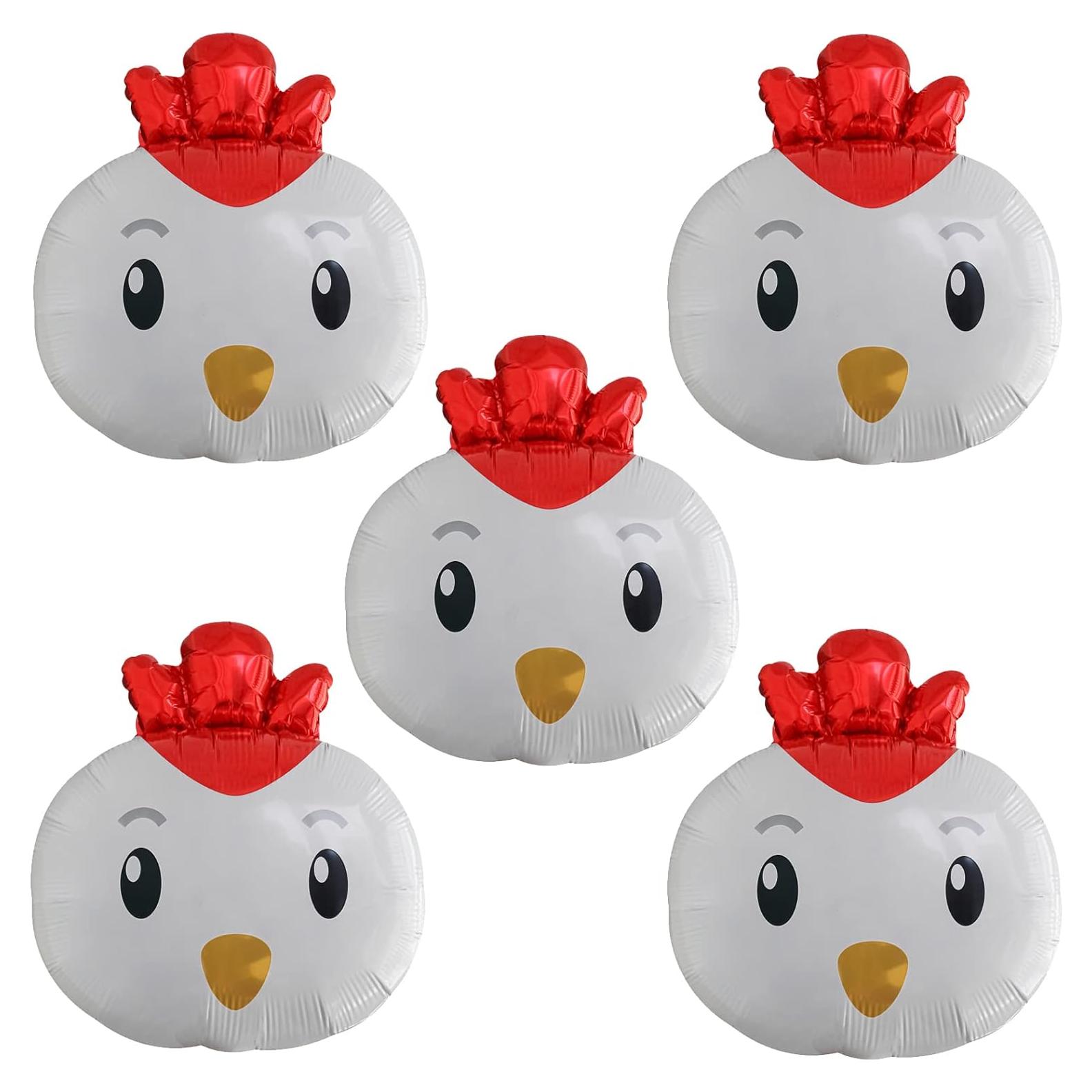 5 Globos de Pollo de Aluminio CYMYLAR para Fiesta