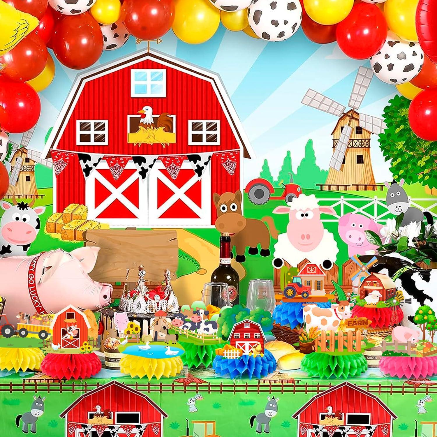 Centros de Mesa de Panal de Granja 9 Pcs Decoración Fiesta