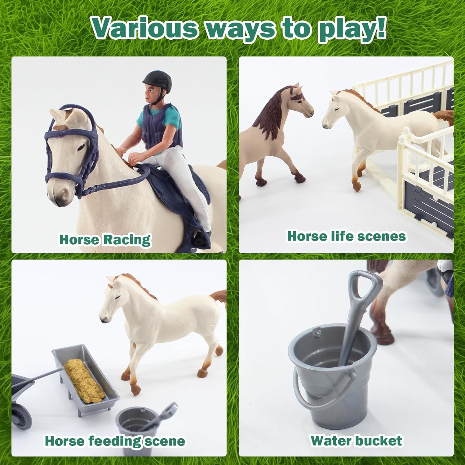 Juego de Establo de Caballos TUSAUW con 28 Piezas