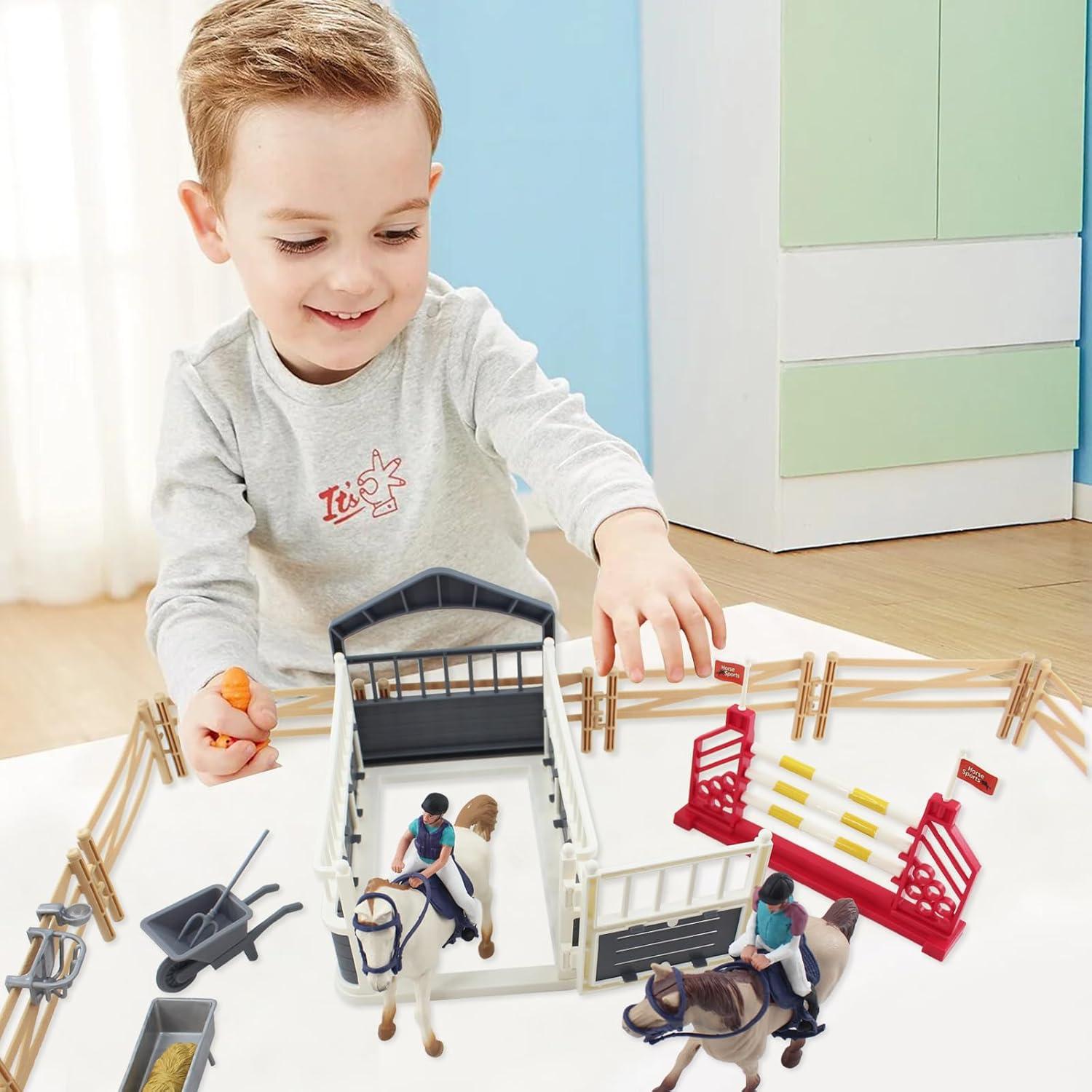 Juego de Establo de Caballos TUSAUW con 28 Piezas