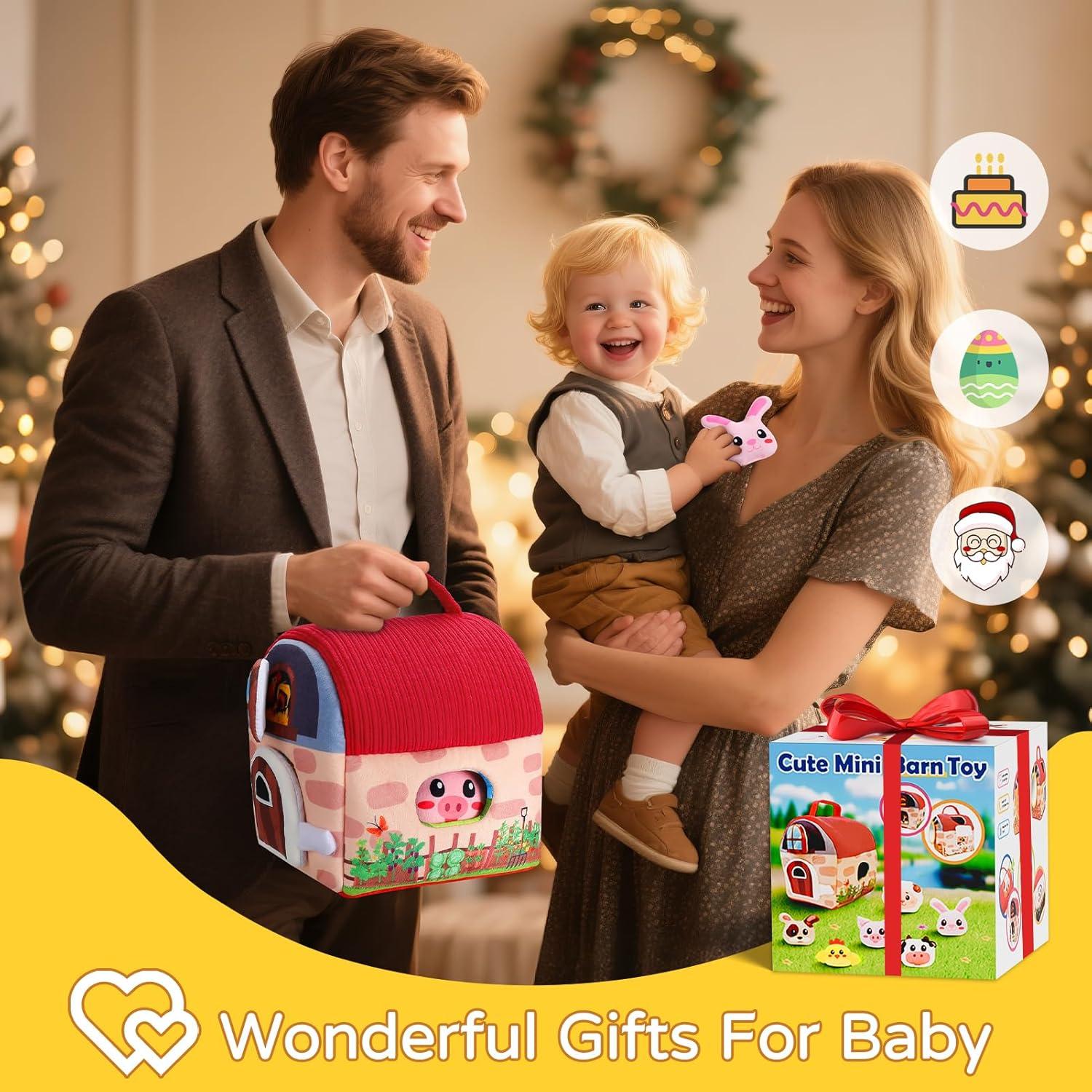 Juguete Sensorial Granja Vanvimen 12 Animales Peluche 6-12 Meses