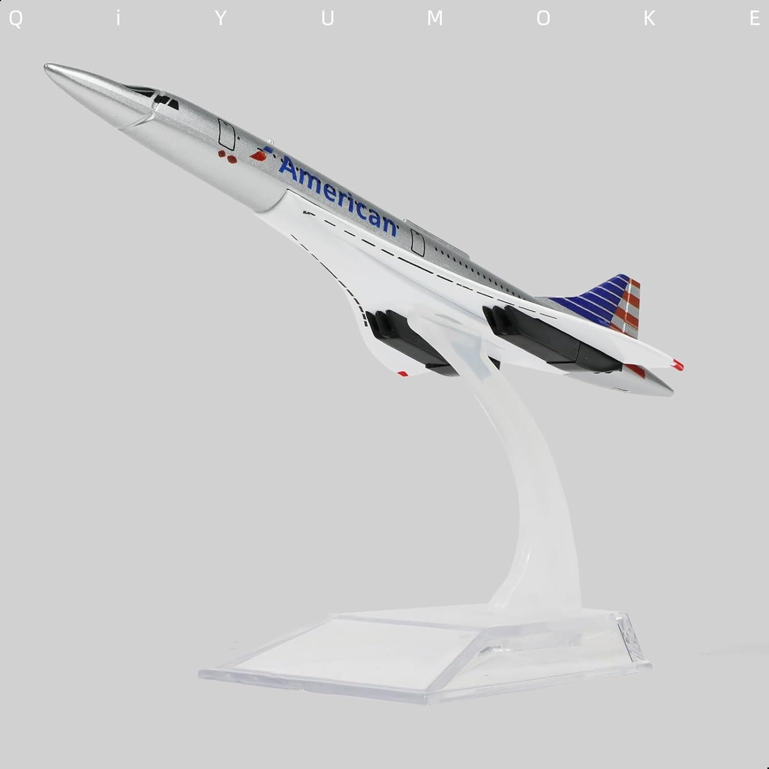 Modelo Concorde QIYUMOKE Metal Diecast 1/400 con Soporte
