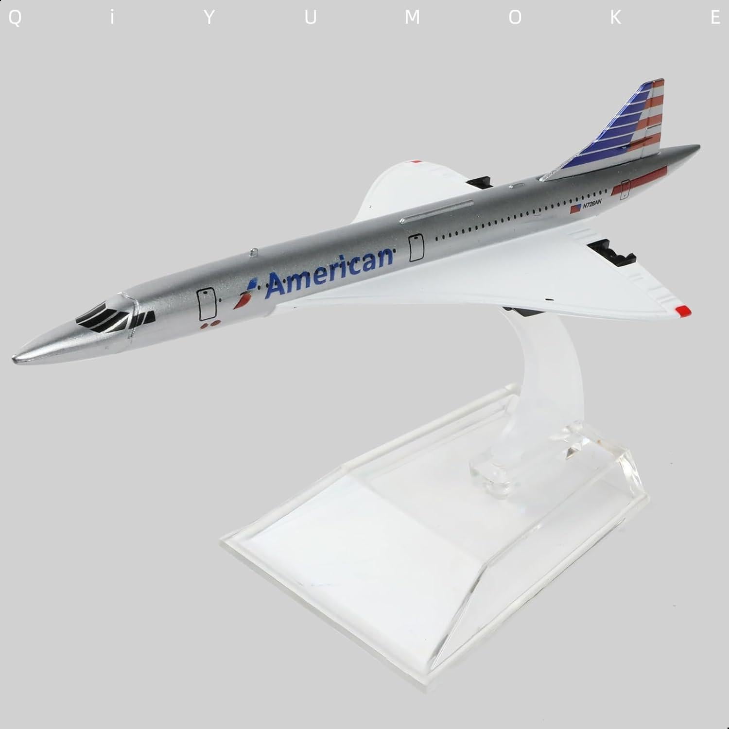 Modelo Concorde QIYUMOKE Metal Diecast 1/400 con Soporte