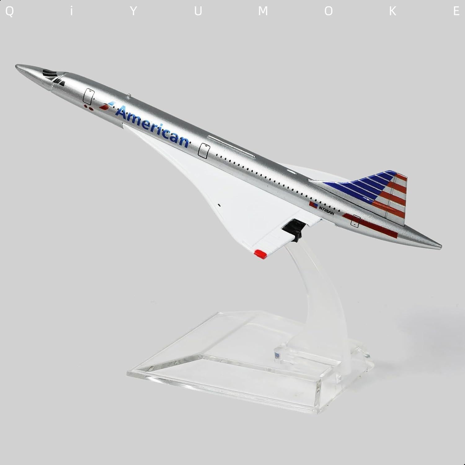 Modelo Concorde QIYUMOKE Metal Diecast 1/400 con Soporte