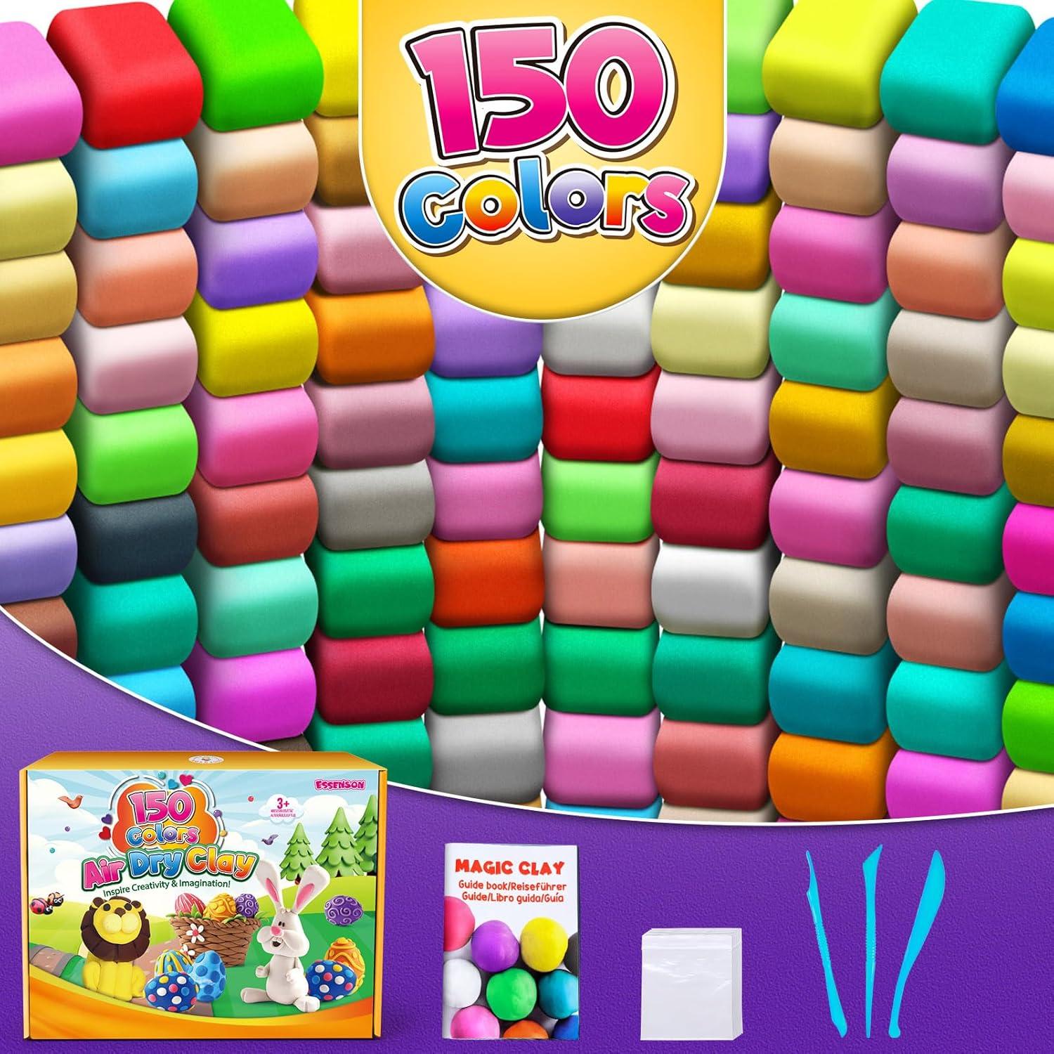 Arcilla Air Dry Essenson 150 Colores para Niños DIY