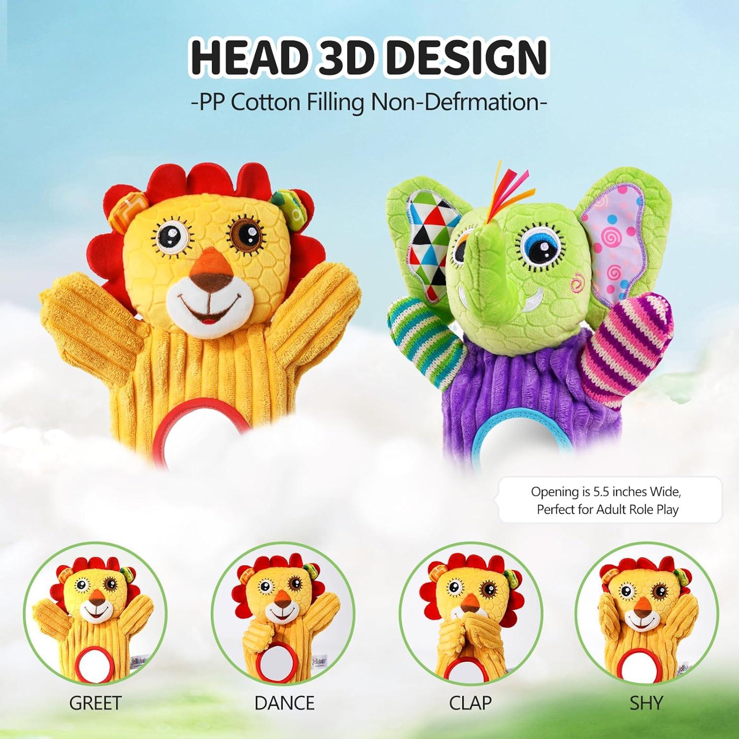 Muñecos de Mano Sensoriales Jollybaby para Bebés 0-3 Años
