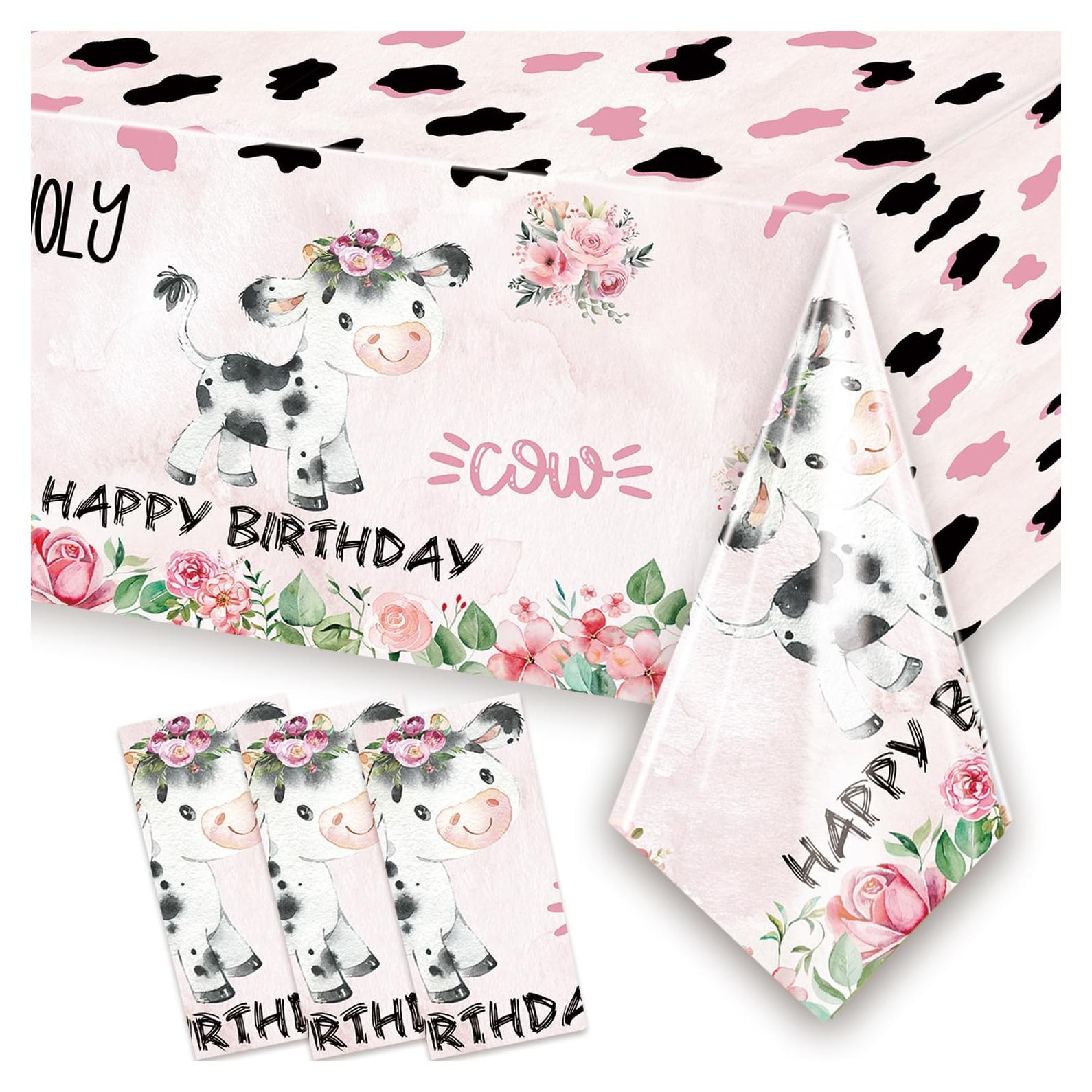 Mantel de Fiesta Holy Cow 3 Piezas 220 x 130 cm Rosa