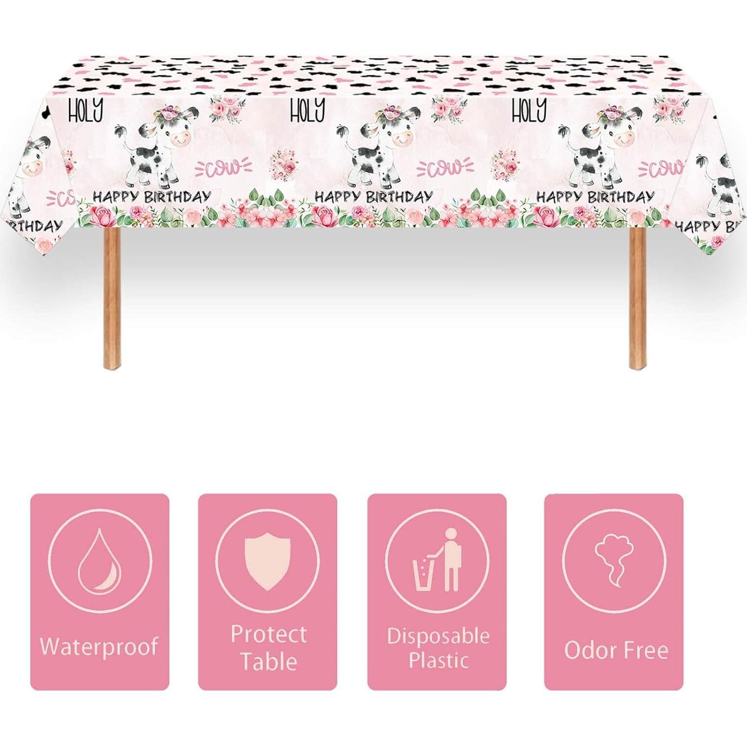 Mantel de Fiesta Holy Cow 3 Piezas 220 x 130 cm Rosa