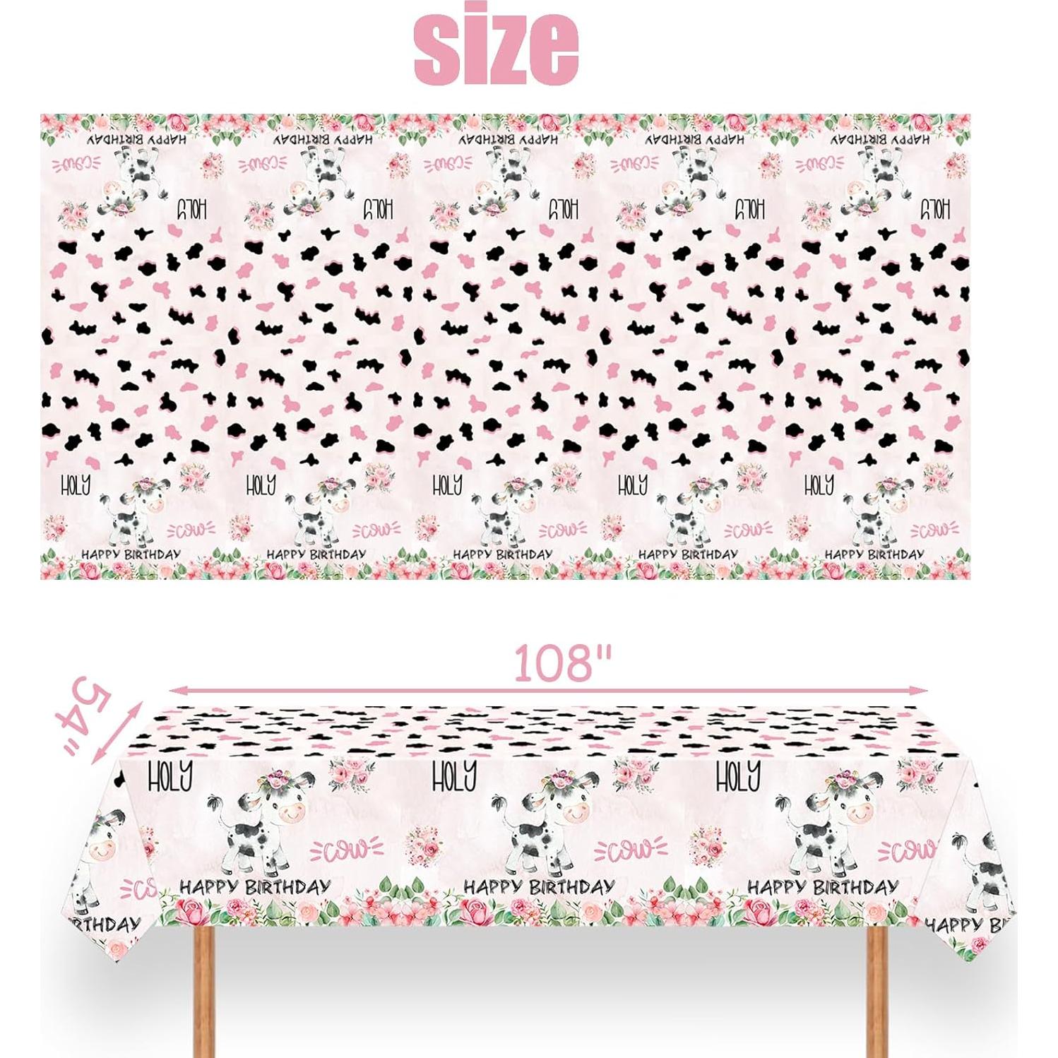 Mantel de Fiesta Holy Cow 3 Piezas 220 x 130 cm Rosa