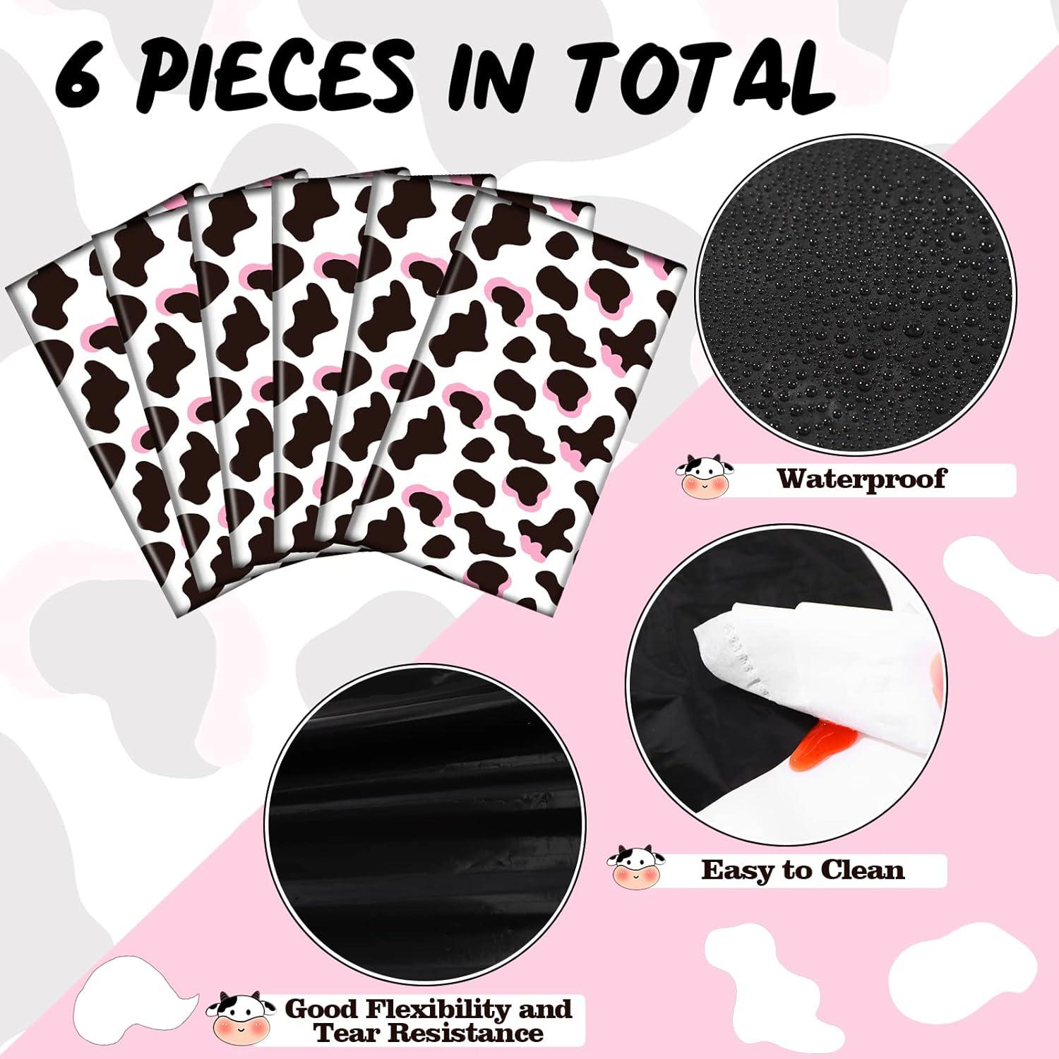 Manteles Desechables de Vaca Rosa Buryeah - 6 Pcs 137x274 cm