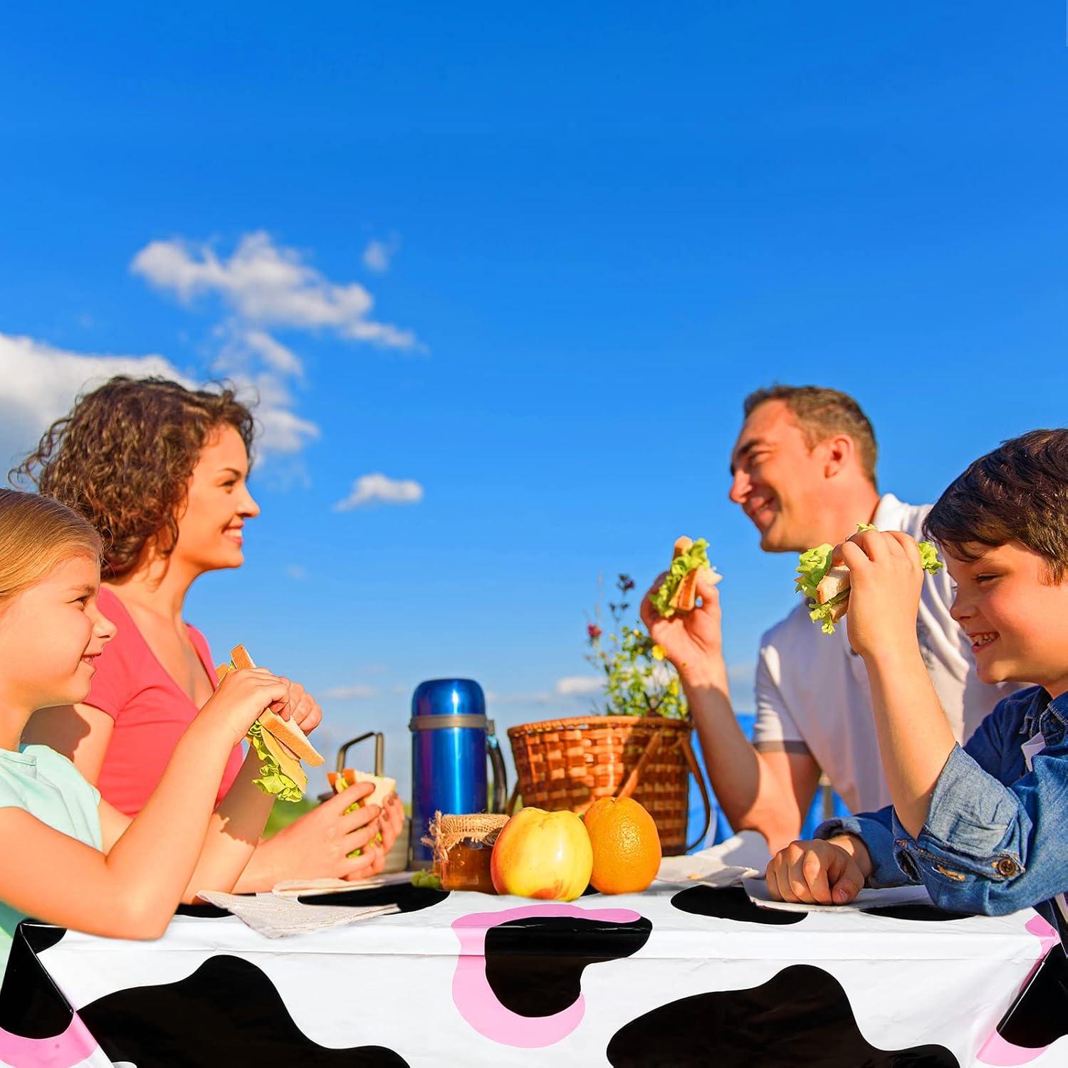 Manteles Desechables de Vaca Rosa Buryeah - 6 Pcs 137x274 cm