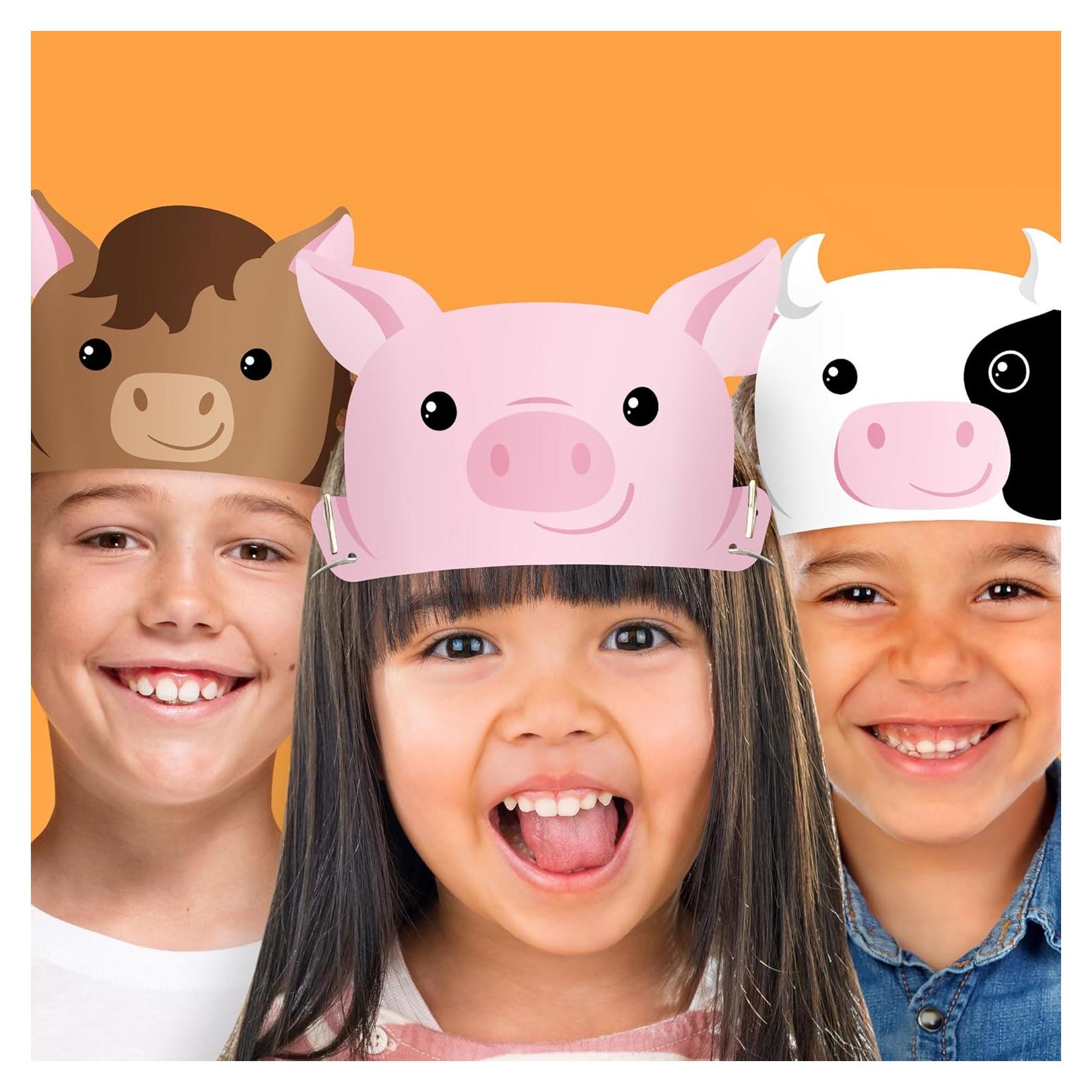 Cabezas de Animales de Granja Big Dot - 16 Piezas para Fiestas