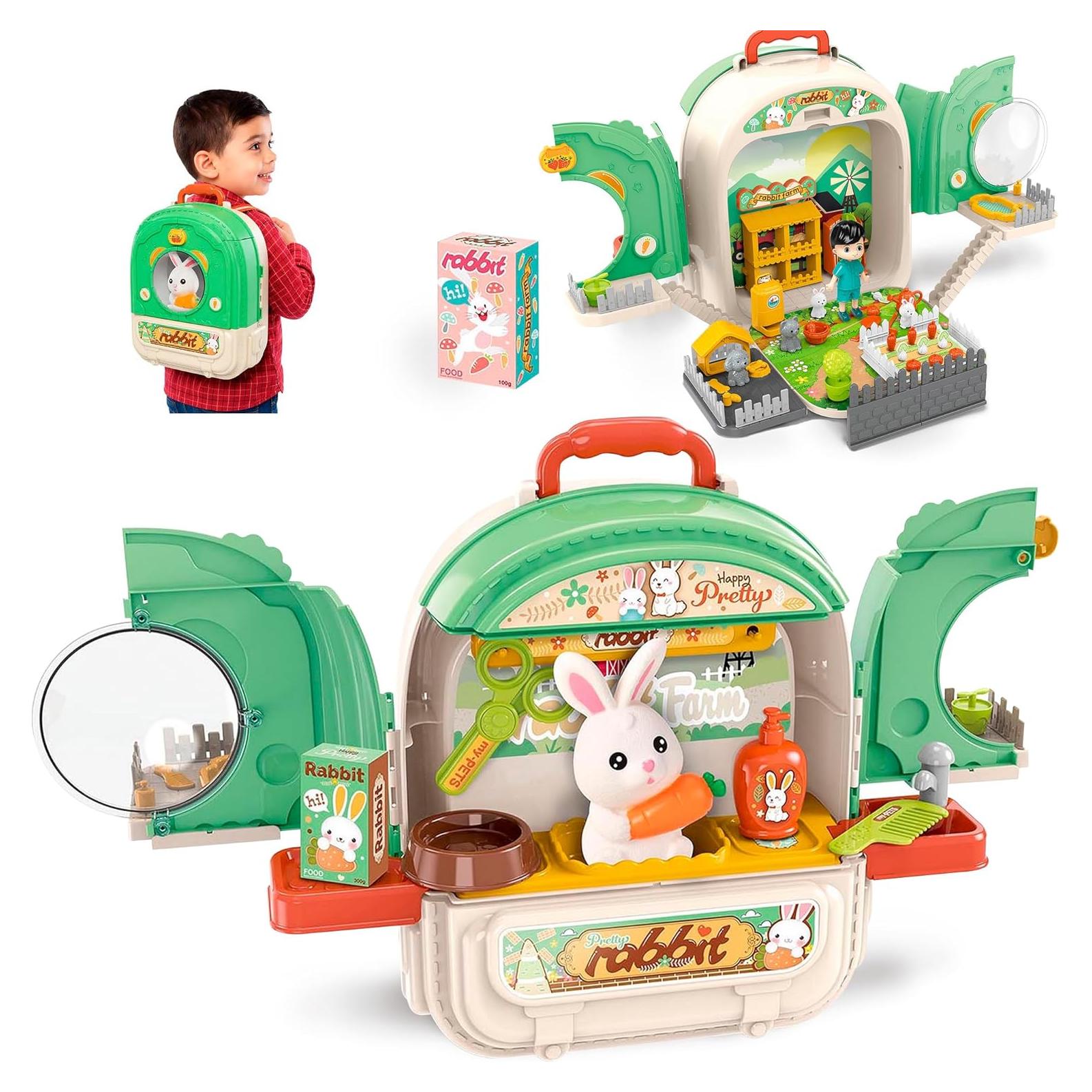 Set de Juego de Granja OLEOCA 3 en 1 con Conejitos 1.15 kg