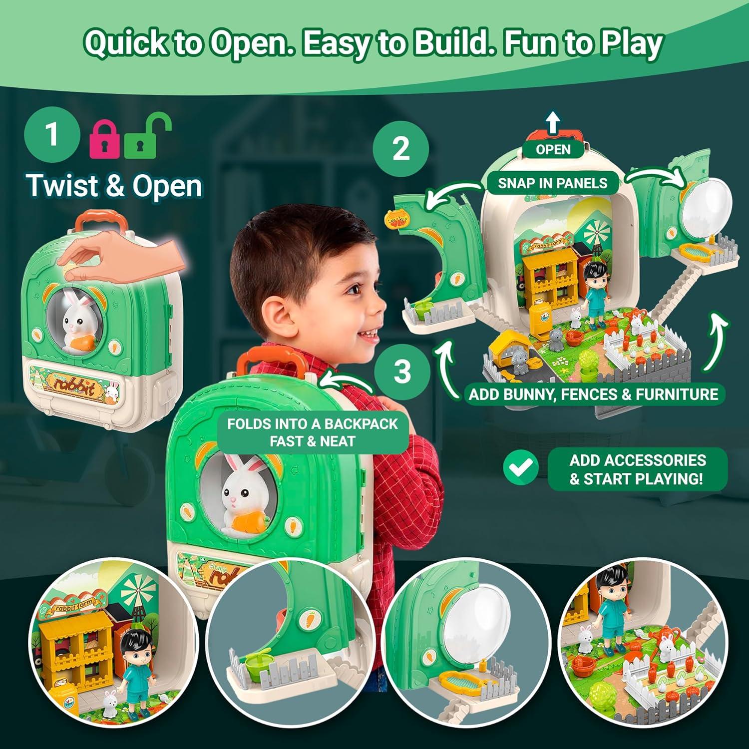 Set de Juego de Granja OLEOCA 3 en 1 con Conejitos 1.15 kg