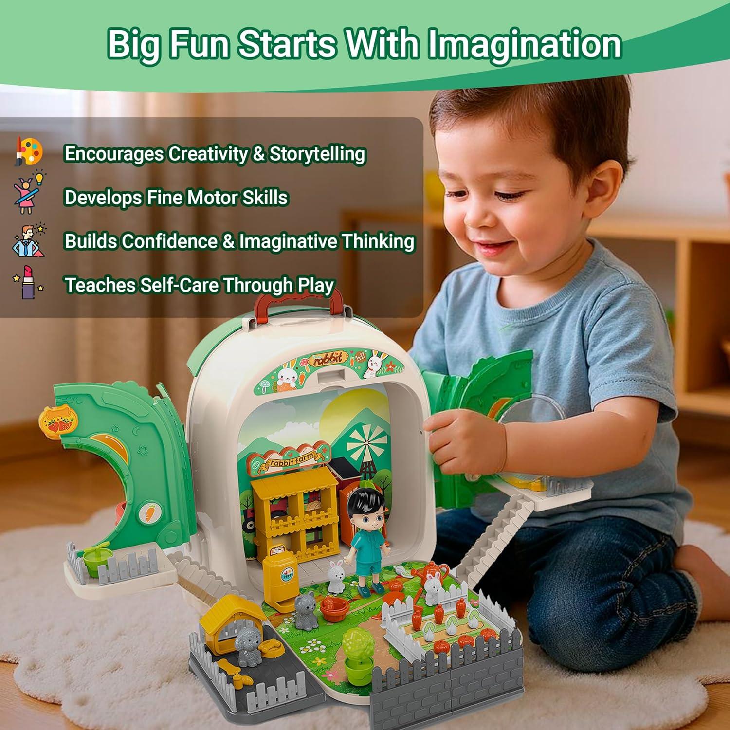 Set de Juego de Granja OLEOCA 3 en 1 con Conejitos 1.15 kg