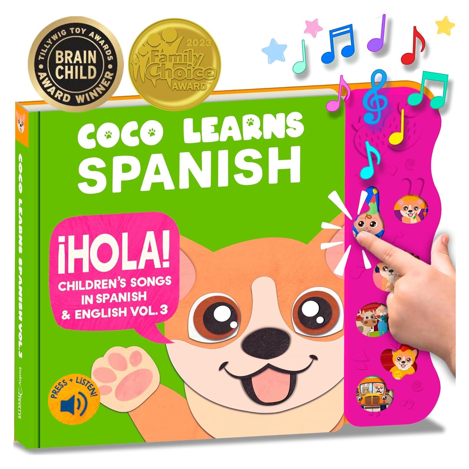 Libro Musical Bilingüe Coco Aprende Español - 1-3 Años