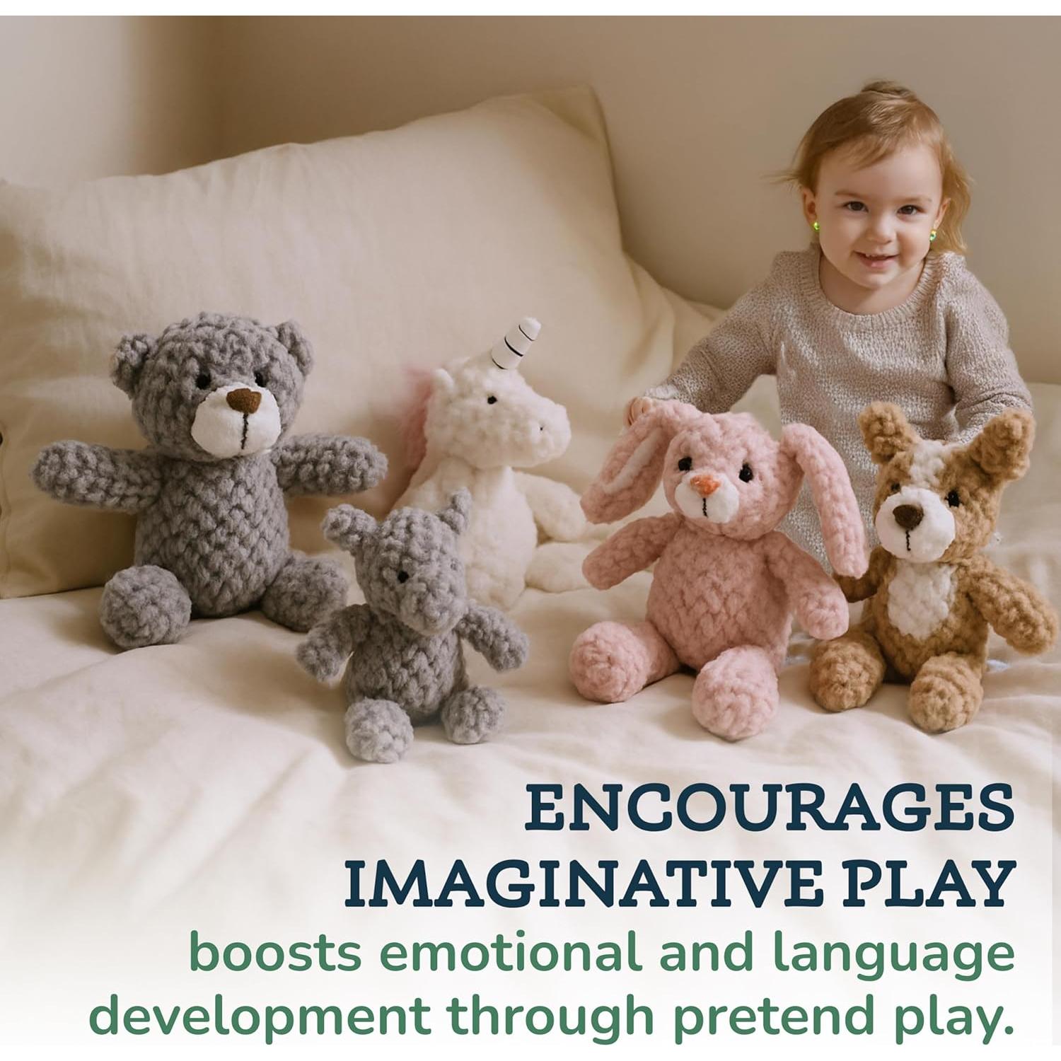 Conjunto de 5 Animales de Peluche Snug A Babies - Juguetes Suaves