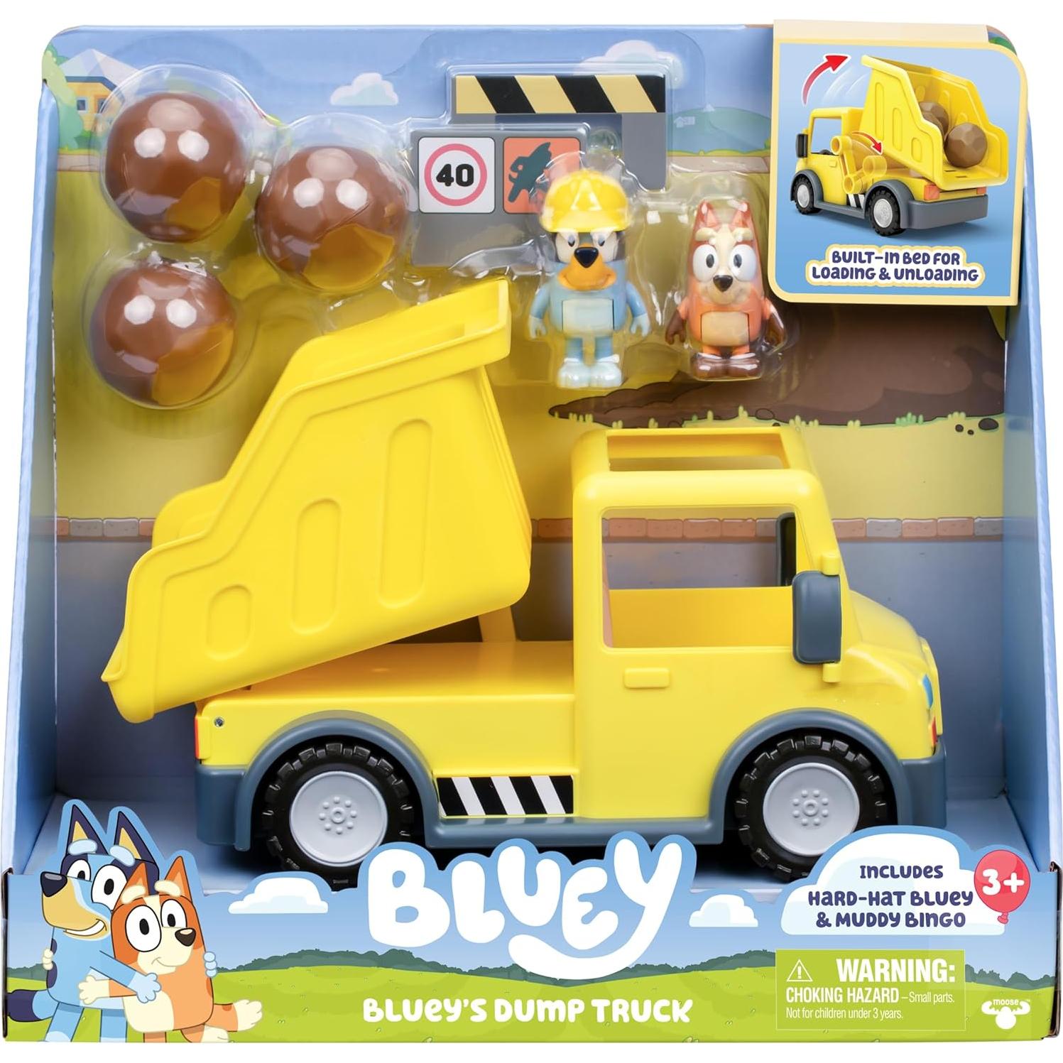 Juego de Camión Volquete Bluey con Figuras y Rocas - Moose Toys