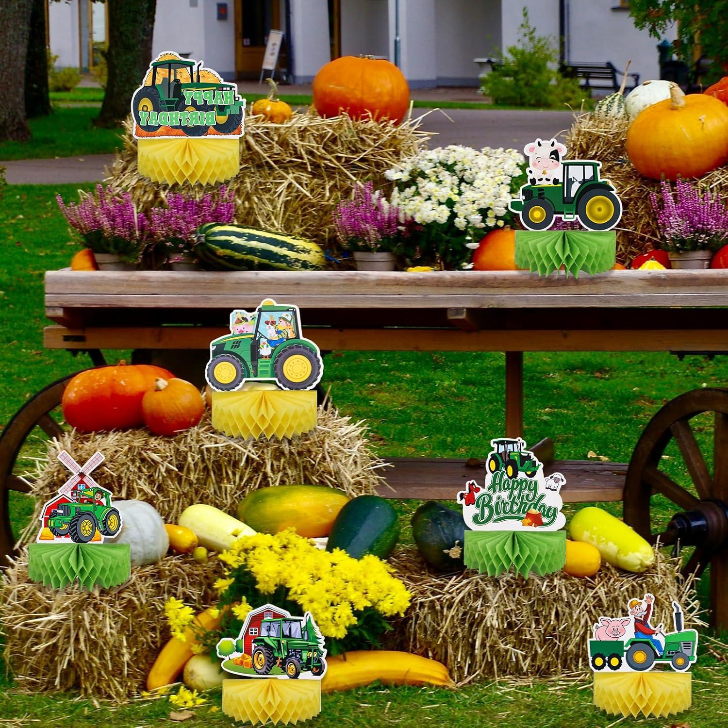 Centros de Mesa de Panal de Tractor 7 Piezas Decoración Fiesta