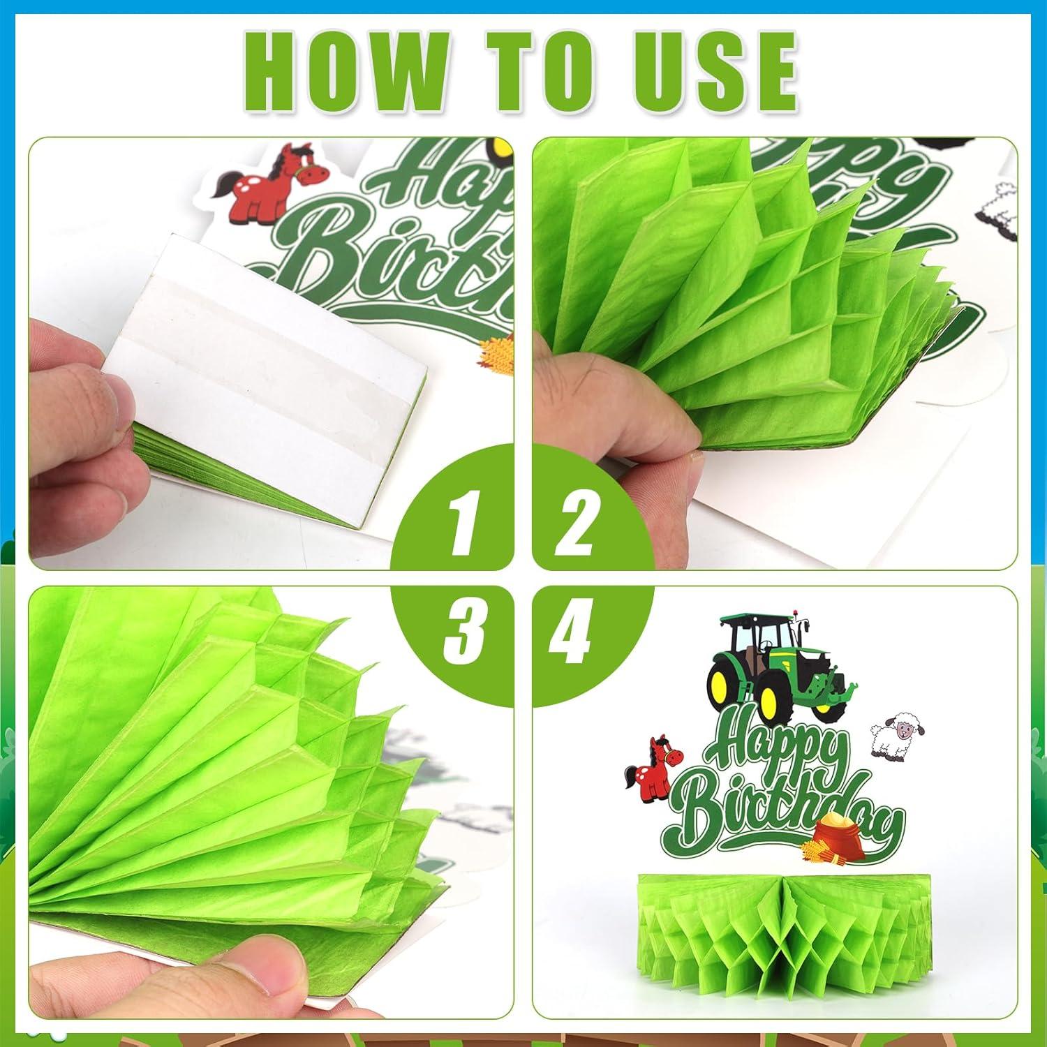 Centros de Mesa de Panal de Tractor 7 Piezas Decoración Fiesta