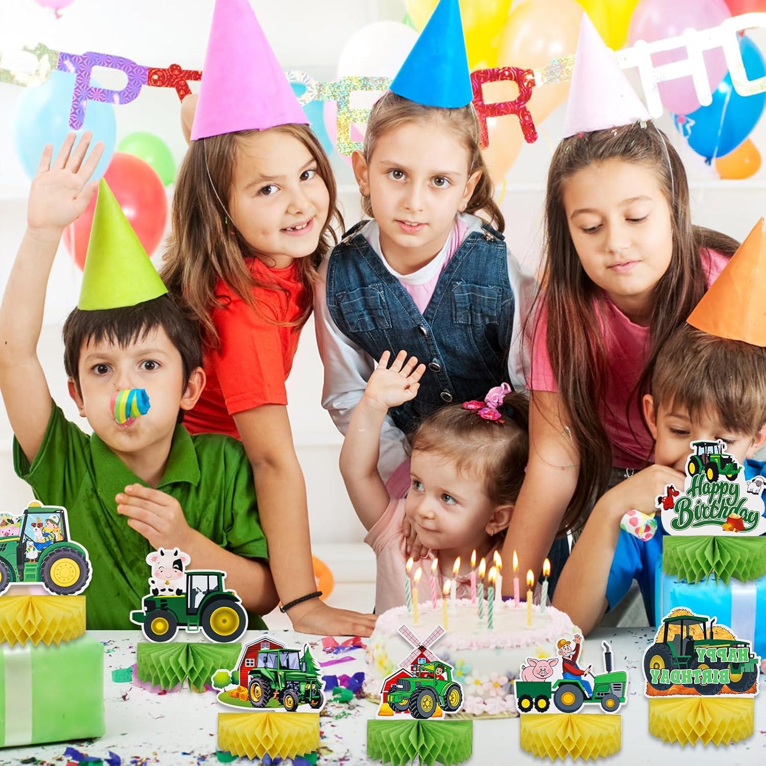 Centros de Mesa de Panal de Tractor 7 Piezas Decoración Fiesta