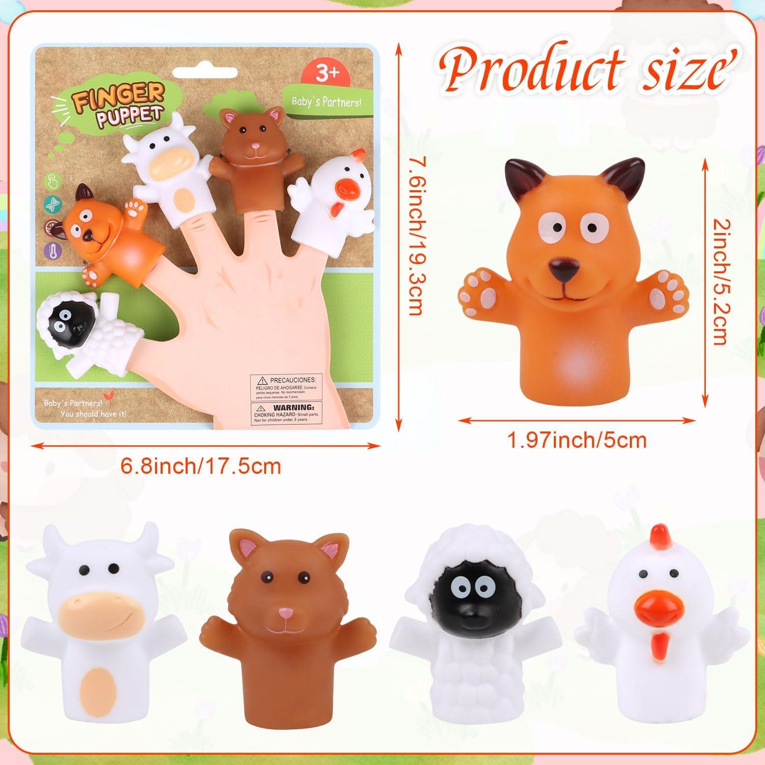 Juego de 5 Marionetas de Dedos CCINEE - Animales de Goma