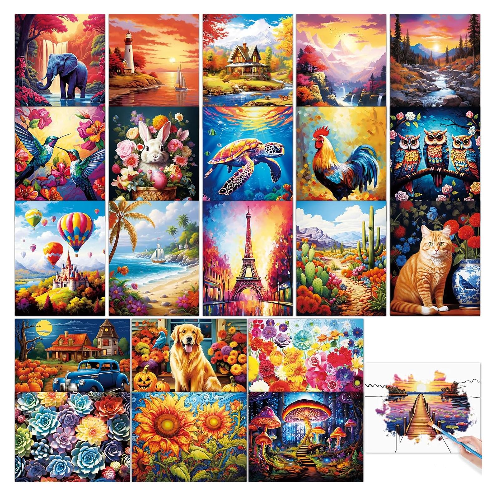 Kit de Pintura de Agua Reutilizable Biarek 22 Piezas para Ancianos