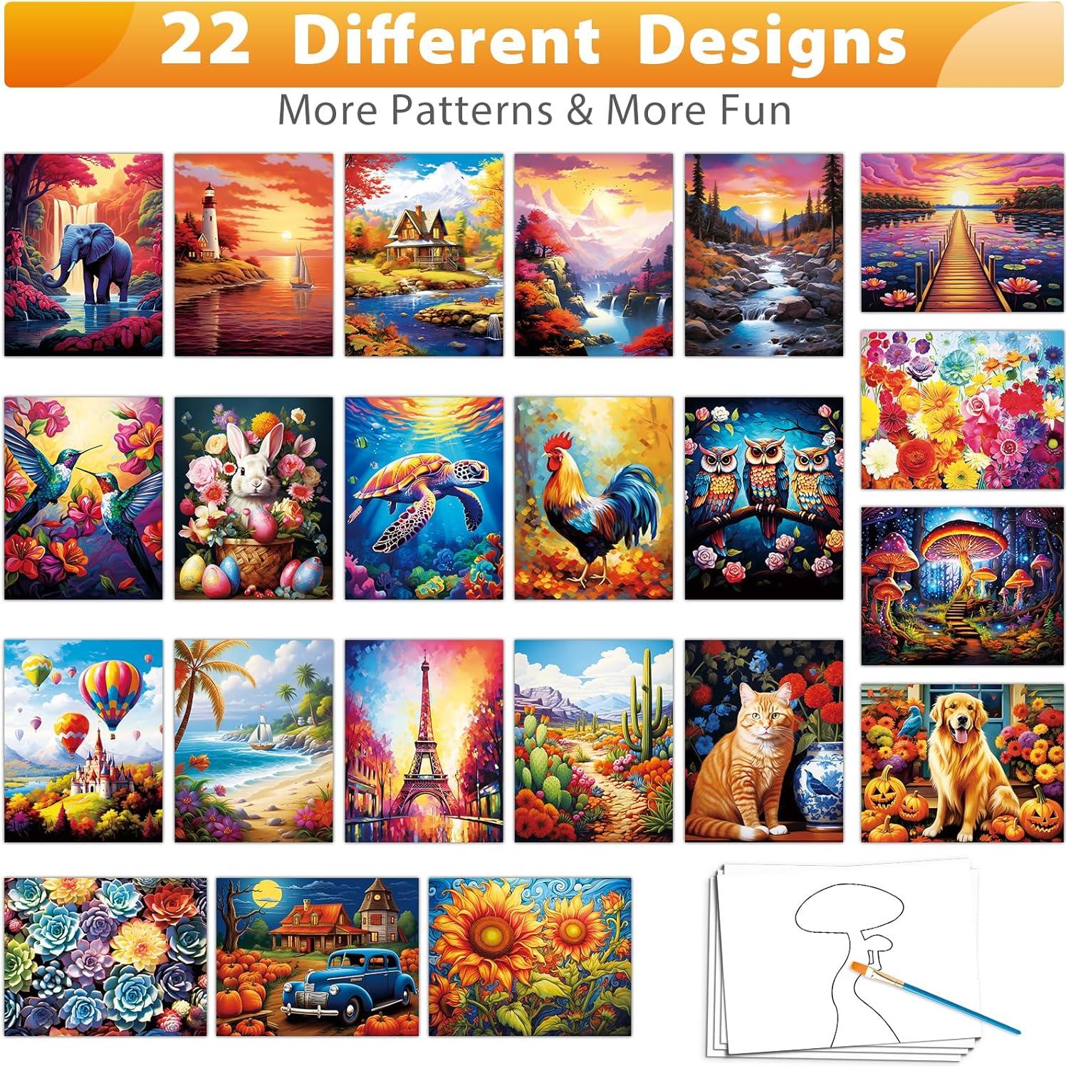 Kit de Pintura de Agua Reutilizable Biarek 22 Piezas para Ancianos