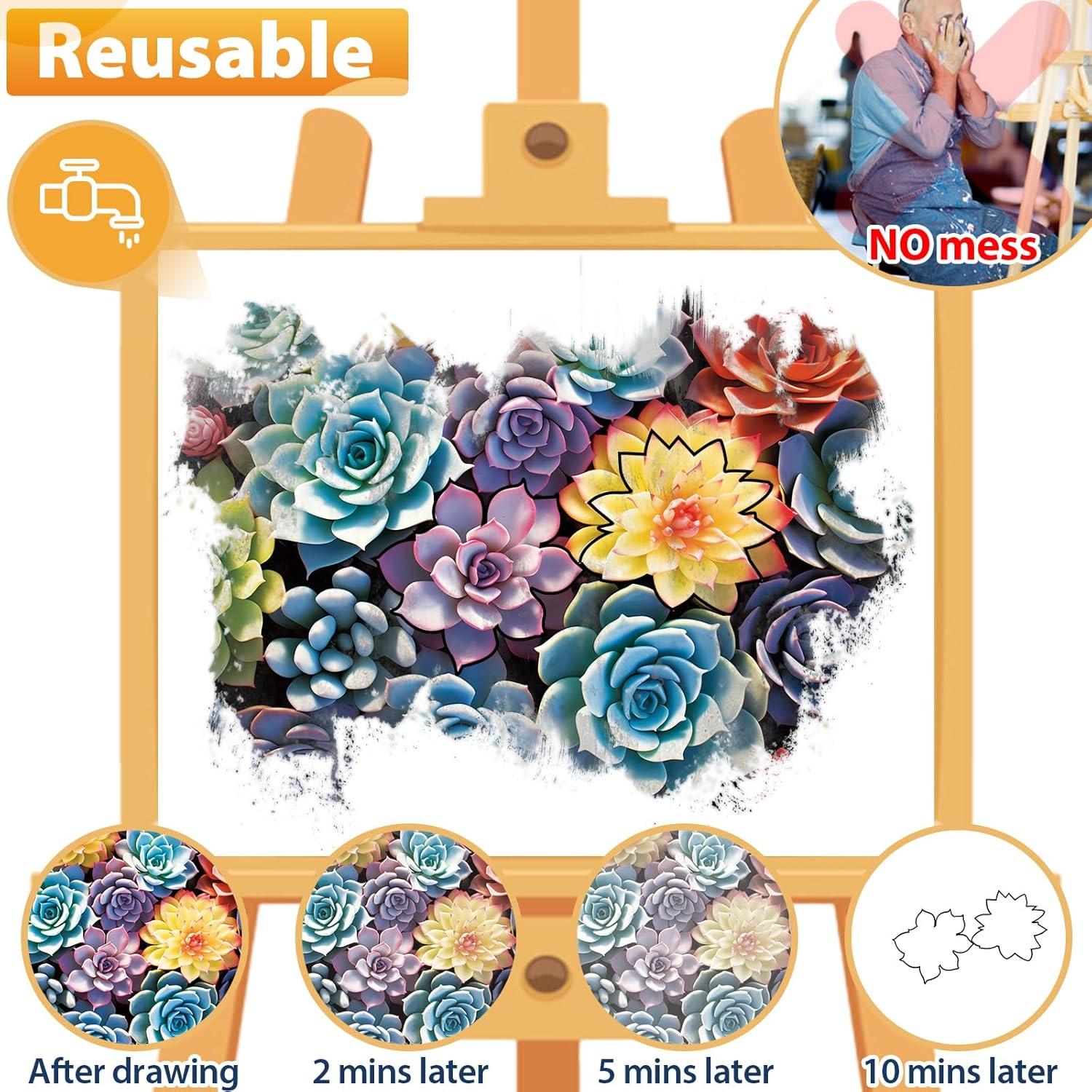 Kit de Pintura de Agua Reutilizable Biarek 22 Piezas para Ancianos