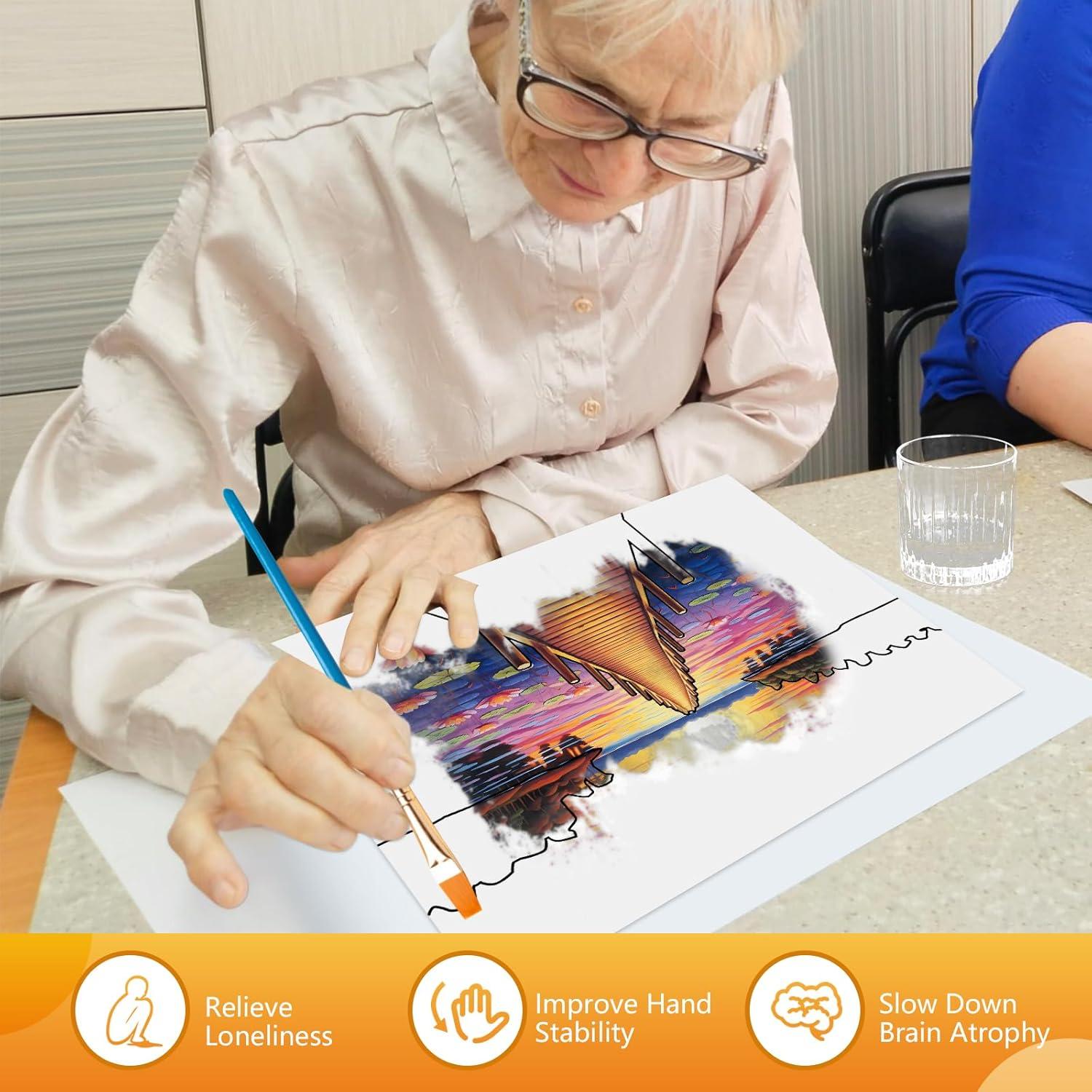 Kit de Pintura de Agua Reutilizable Biarek 22 Piezas para Ancianos