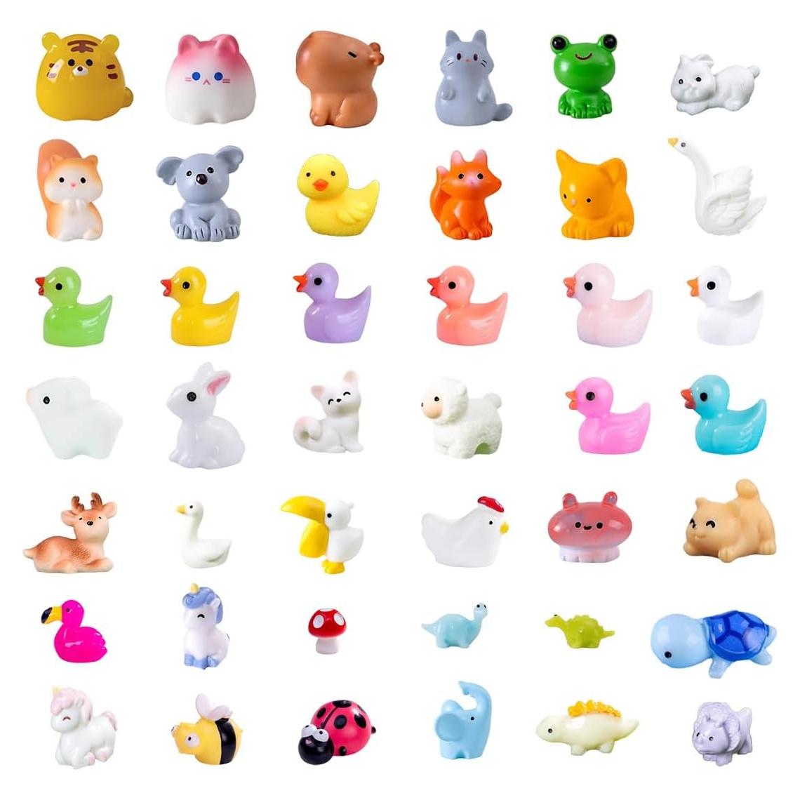 42 Figuras Miniatura de Animales de Resina para Jardín DIY