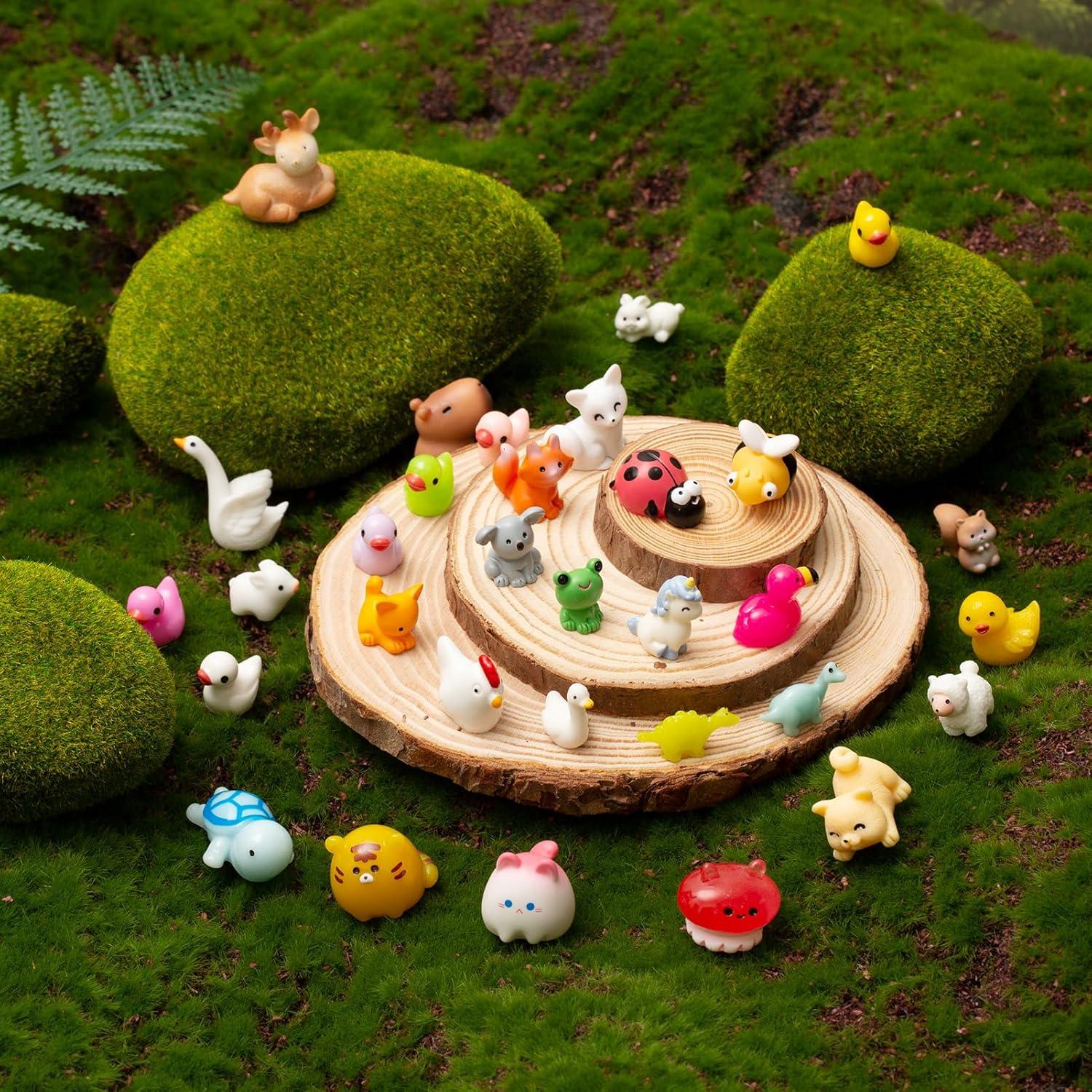 42 Figuras Miniatura de Animales de Resina para Jardín DIY