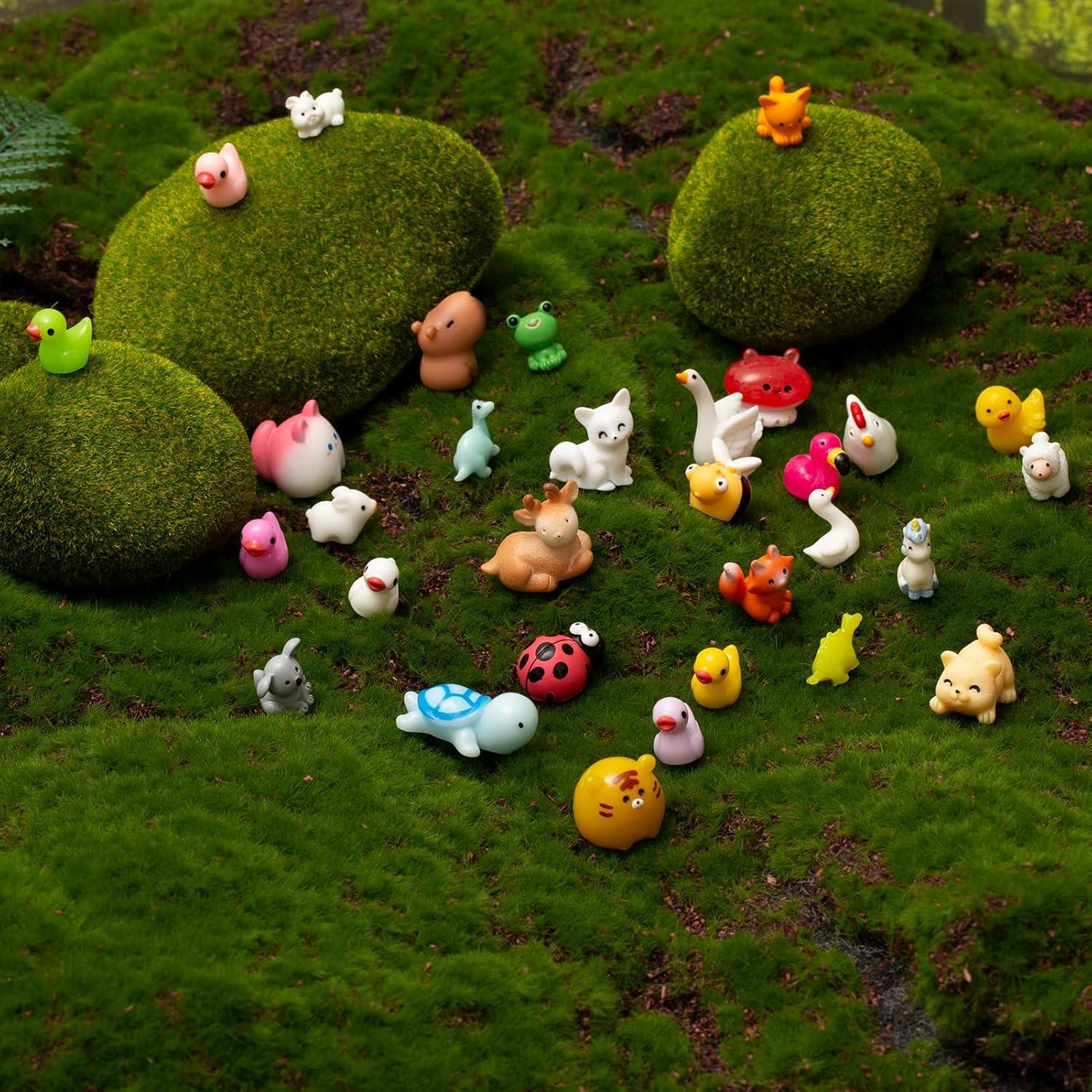 42 Figuras Miniatura de Animales de Resina para Jardín DIY