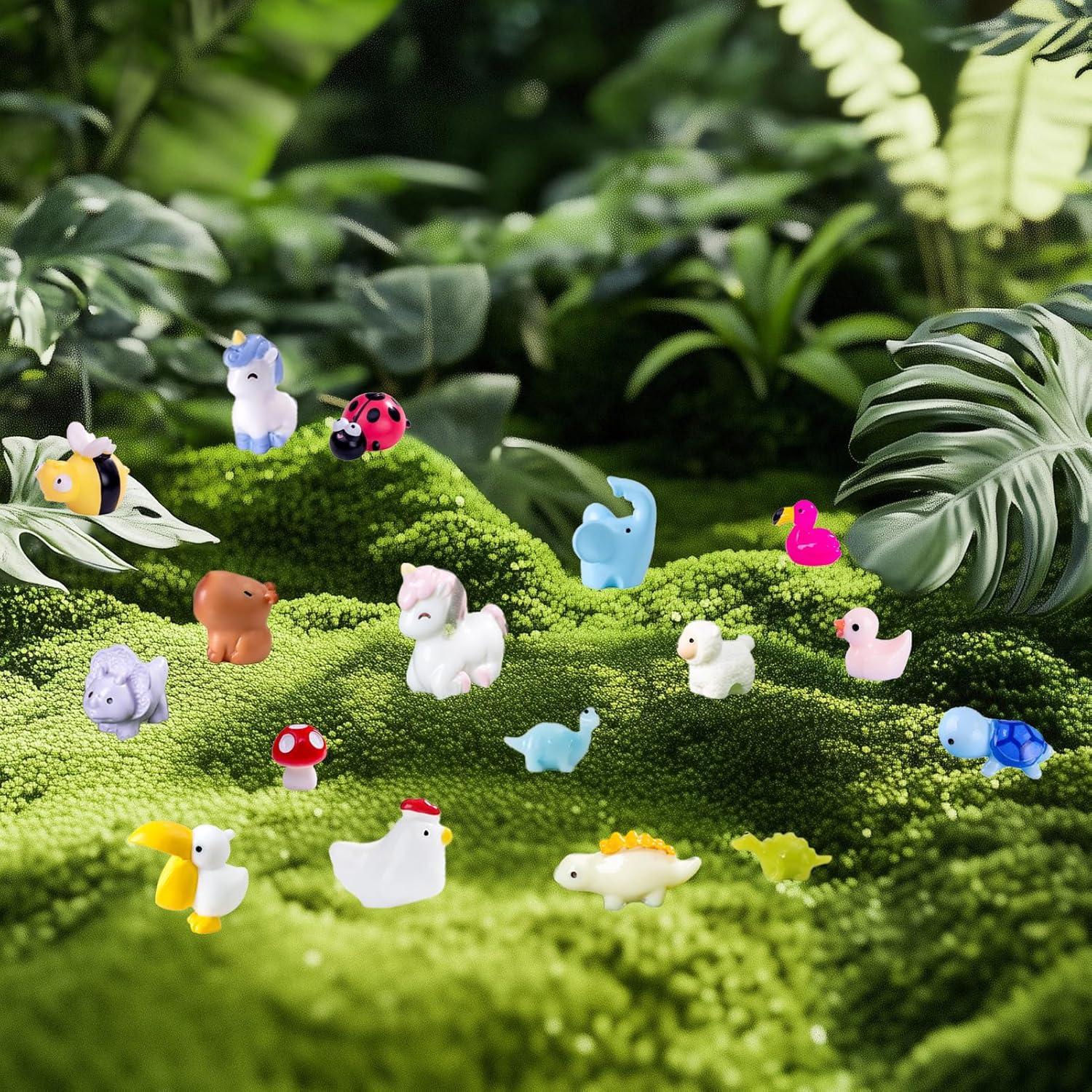 42 Figuras Miniatura de Animales de Resina para Jardín DIY