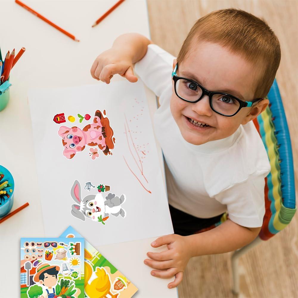 48 Hojas Stickers Animales de Granja AuroraWondr - DIY