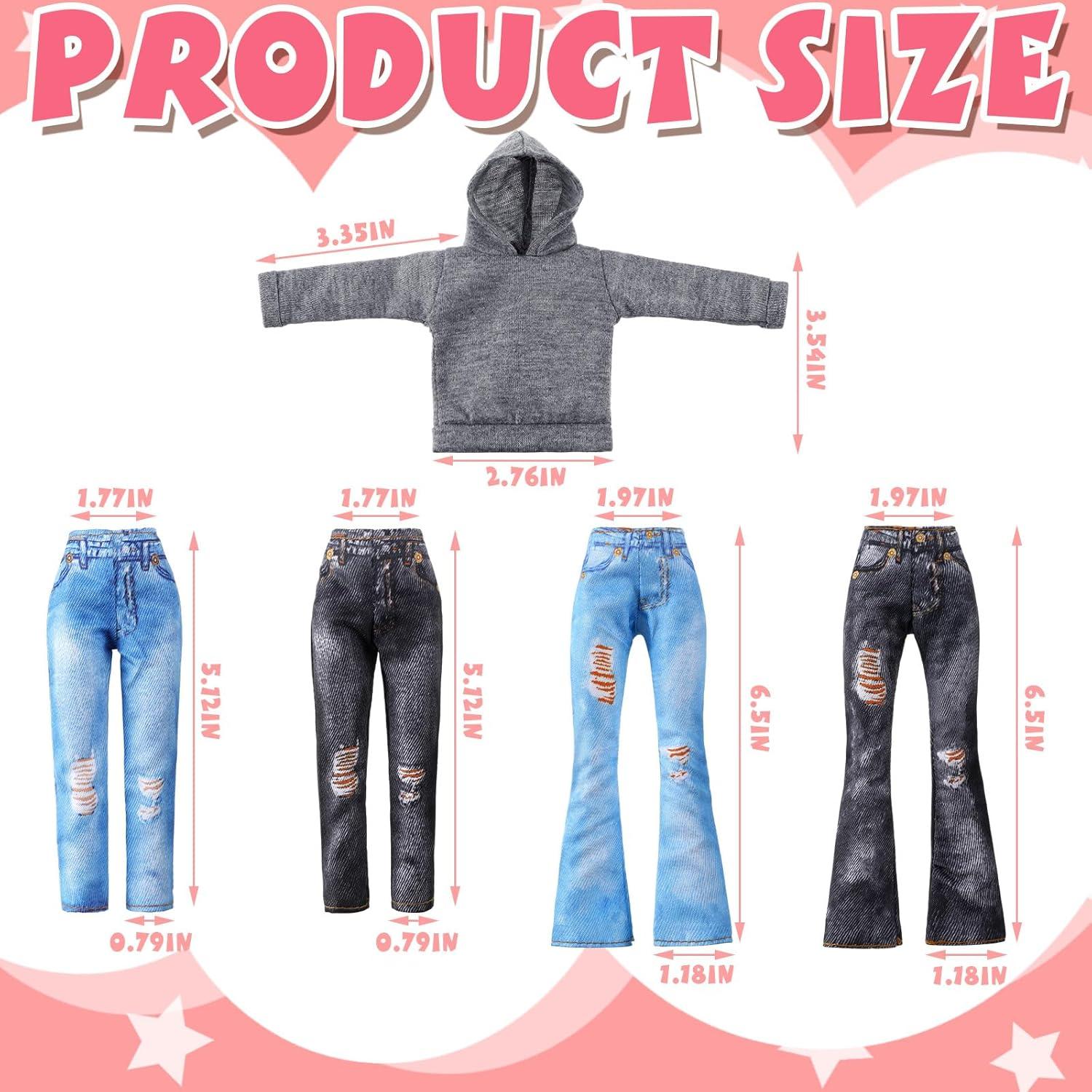 Bencailor 8 Piezas Ropa de Muñeca Algodón y Mezclilla