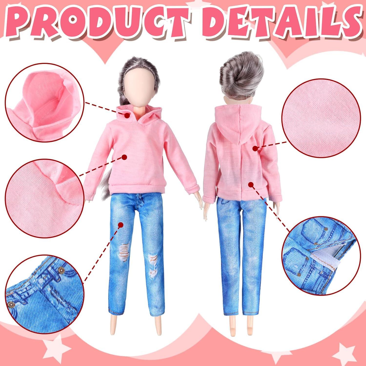 Bencailor 8 Piezas Ropa de Muñeca Algodón y Mezclilla