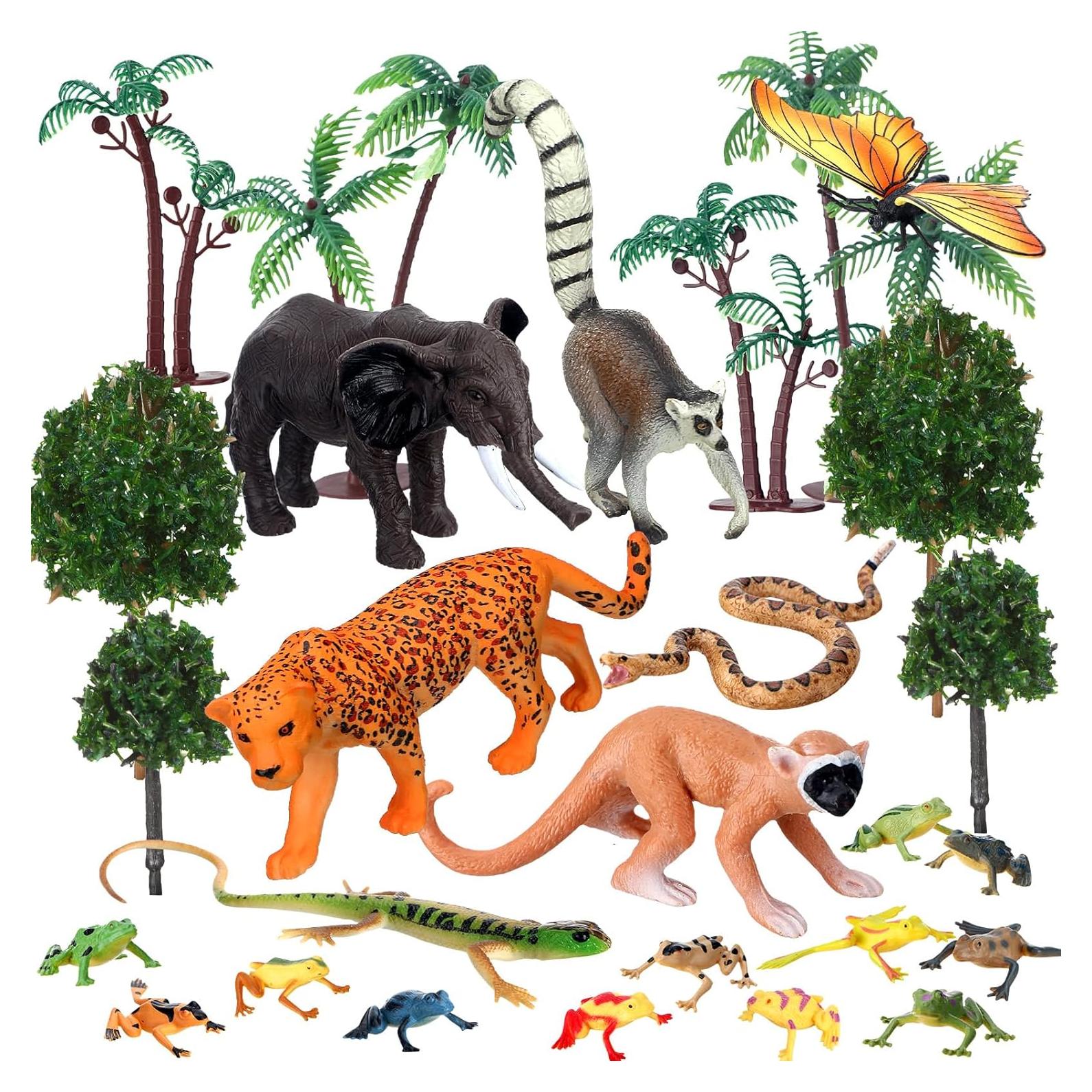 Juego de Figuras de Animales Selva Tropical MiniInflat 25 Piezas