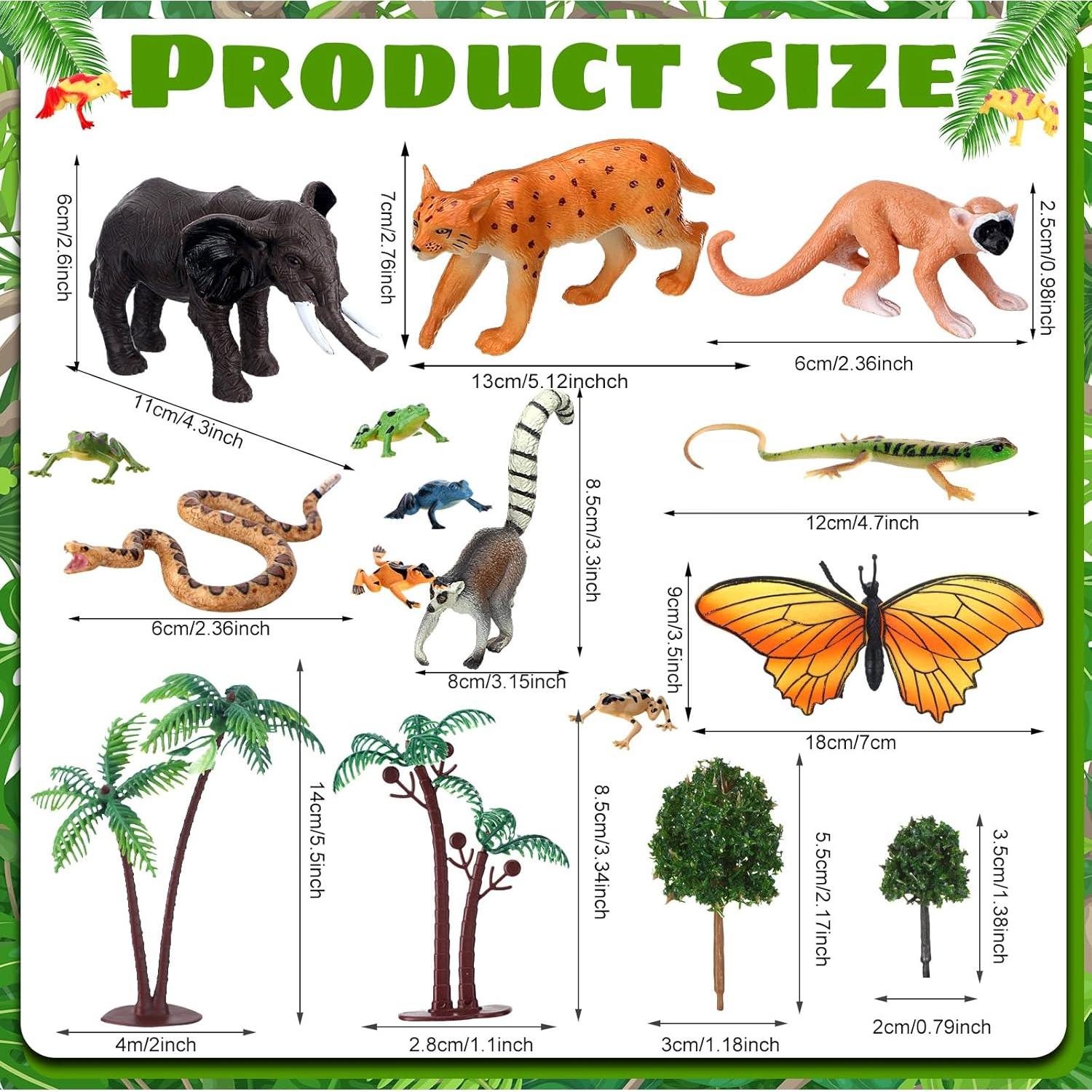 Juego de Figuras de Animales Selva Tropical MiniInflat 25 Piezas