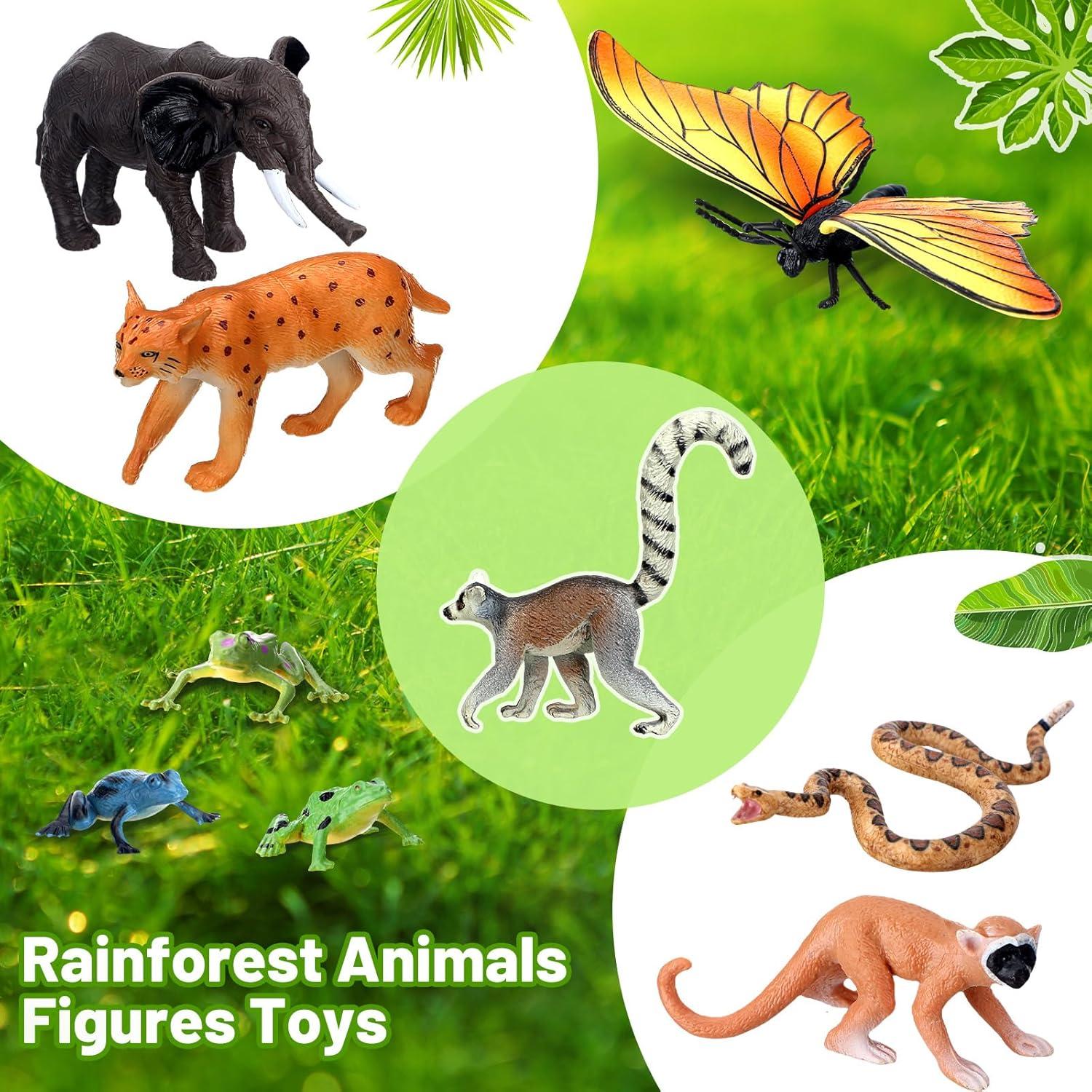 Juego de Figuras de Animales Selva Tropical MiniInflat 25 Piezas