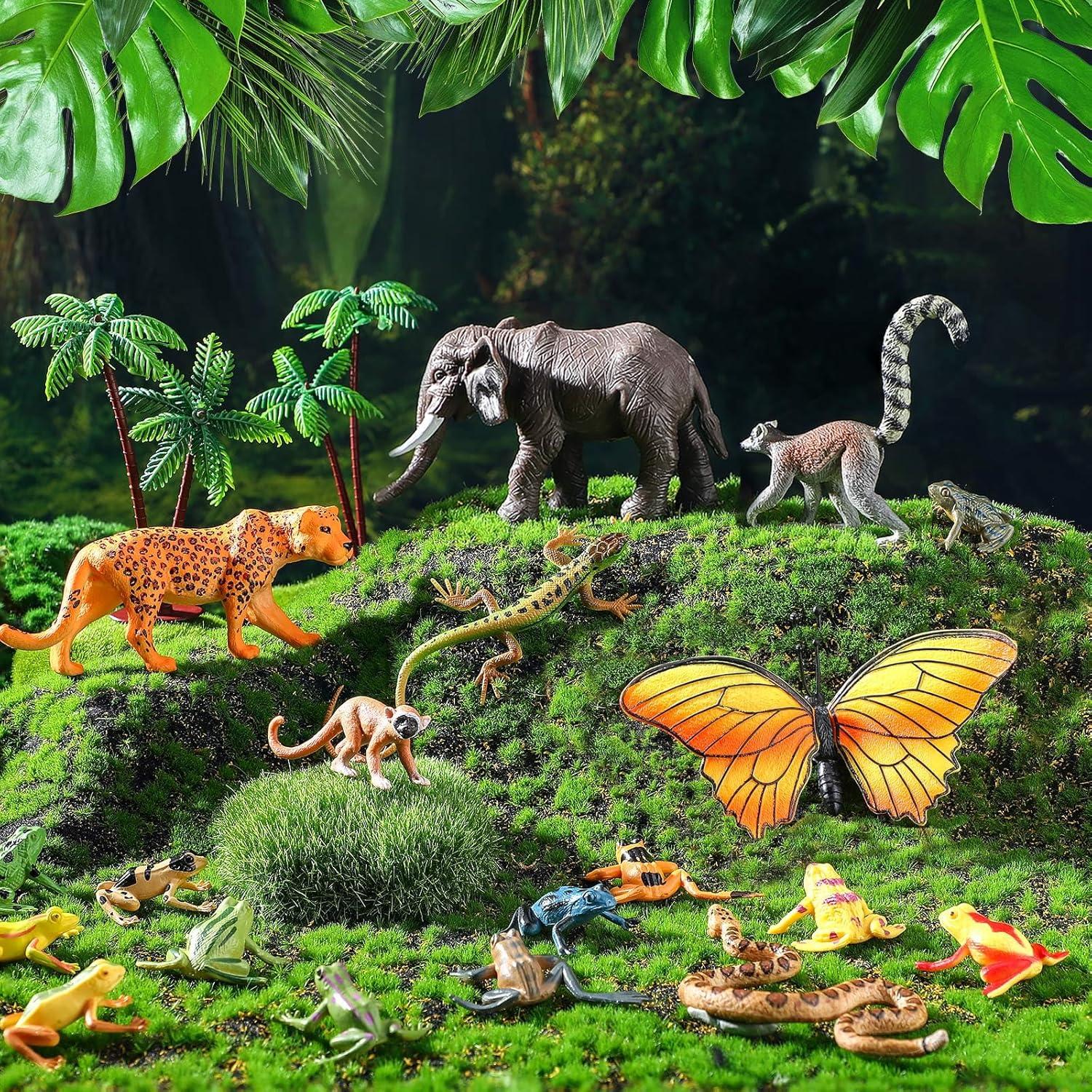 Juego de Figuras de Animales Selva Tropical MiniInflat 25 Piezas