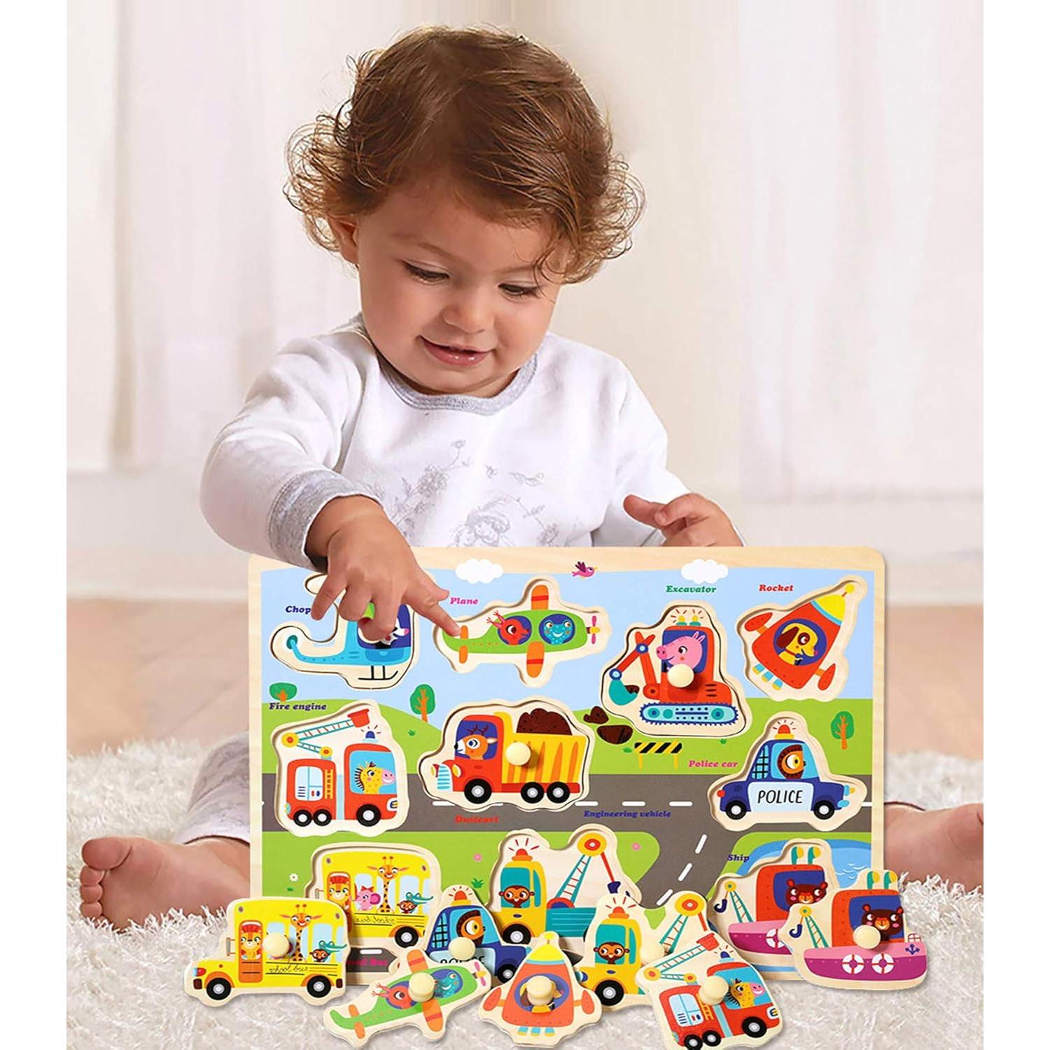 Rompecabezas de Madera Blppldyci Set 3 Piezas Educativo 2-4 Años