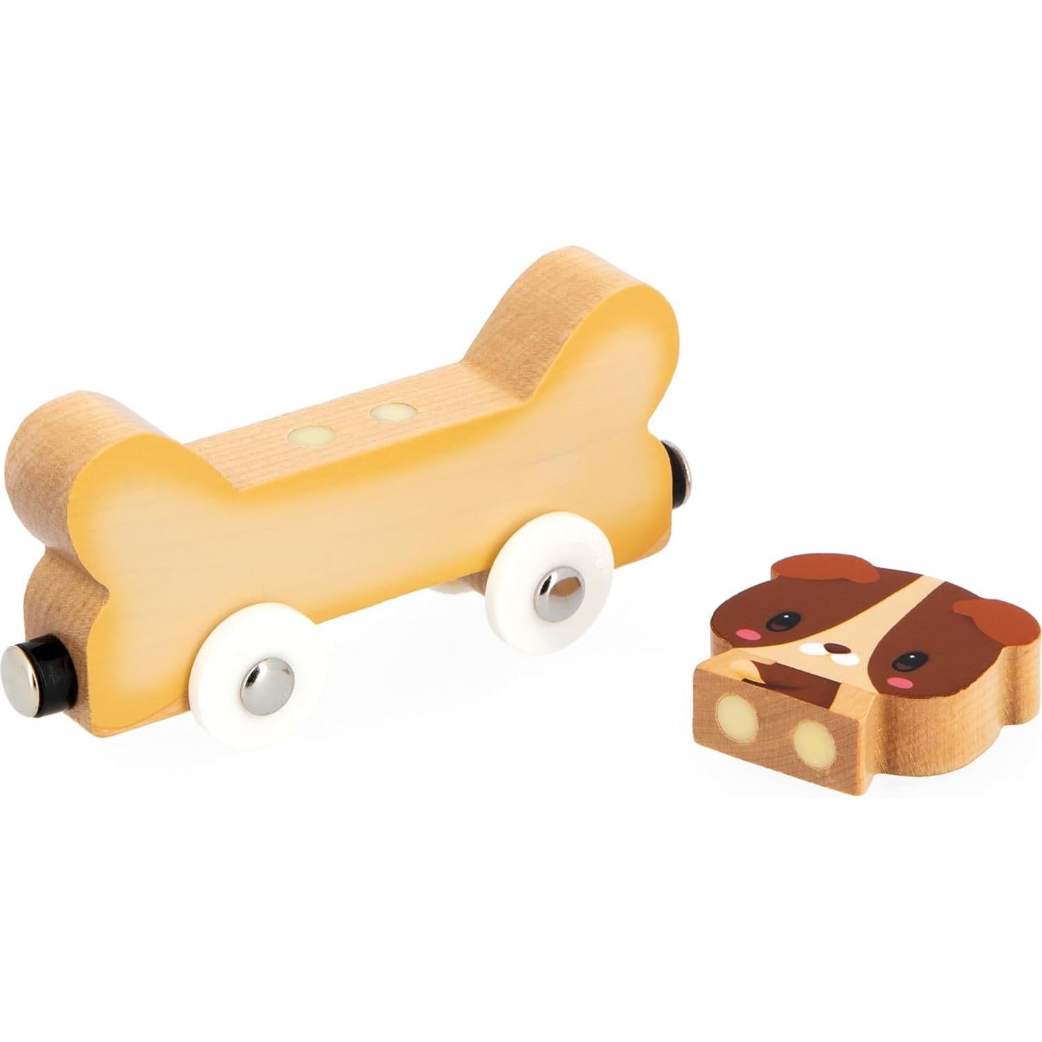 Tren de Juguete de Madera Janod con Animales Magnéticos