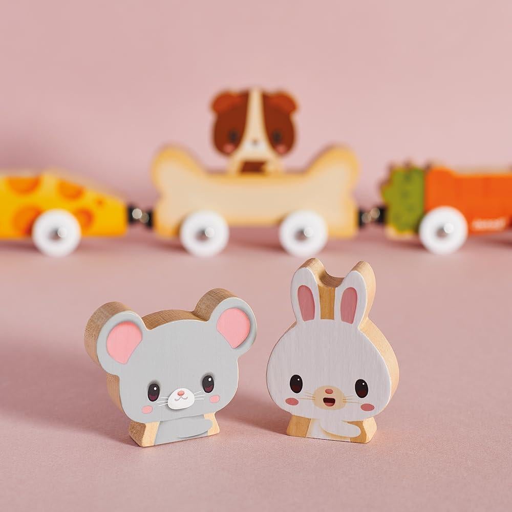 Tren de Juguete de Madera Janod con Animales Magnéticos