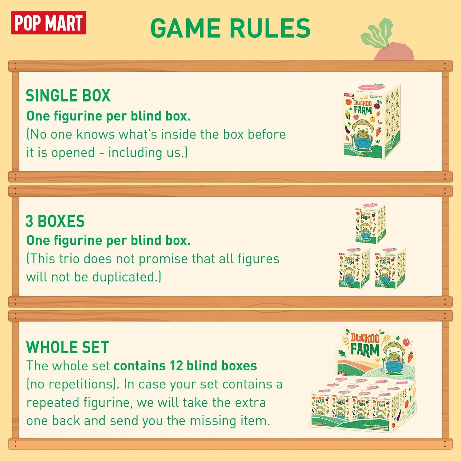 POP MART DUCKOO Farm Blind Box Figures, Random Design Box Toys for Modern Home Decor, Collectible Toy Set for Desk Accessories 12PC